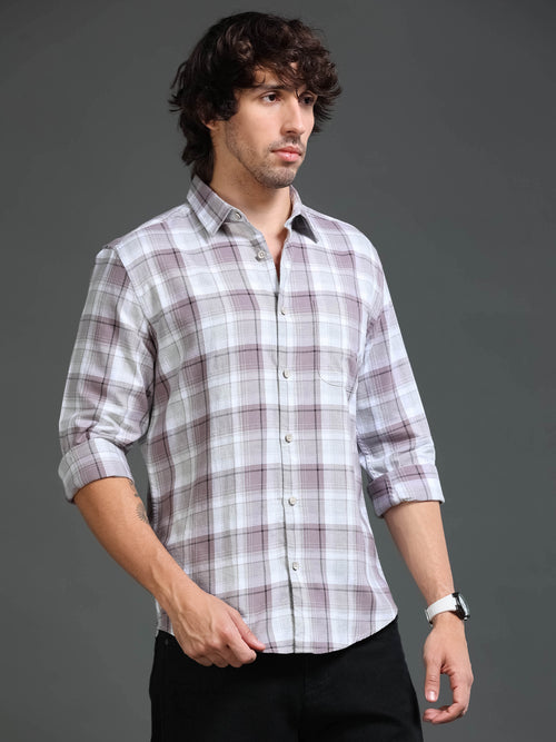 Men's Mellange Twill Checks Shirt