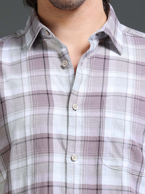 Men's Mellange Twill Checks Shirt