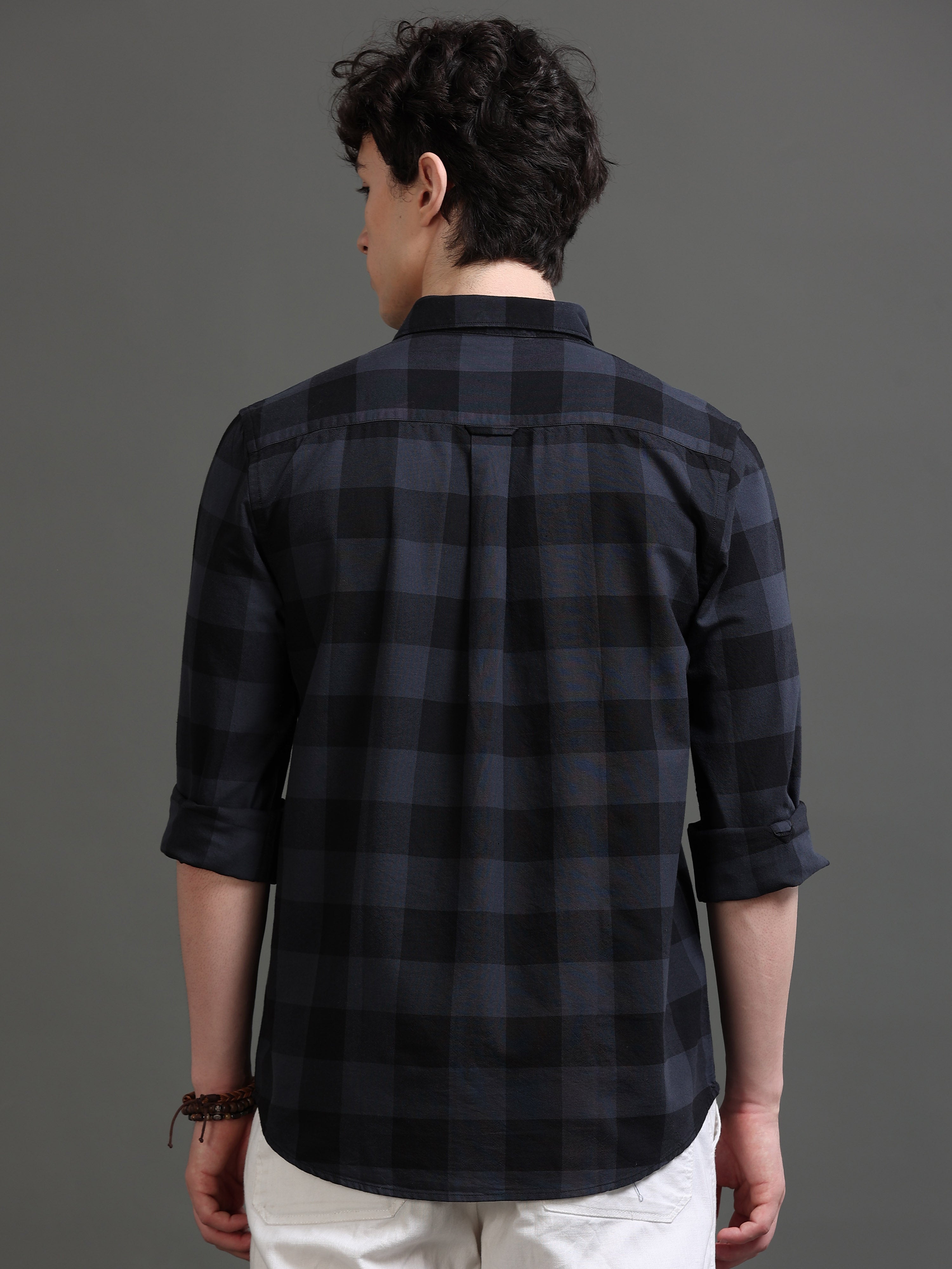 Men Smart Slim Fit Buffalo Checks Checked Casual Shirt