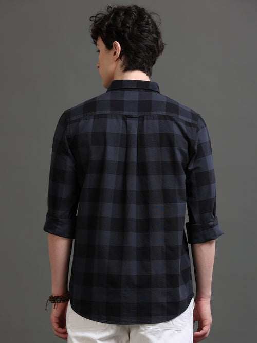 Men Smart Slim Fit Buffalo Checks Checked Casual Shirt