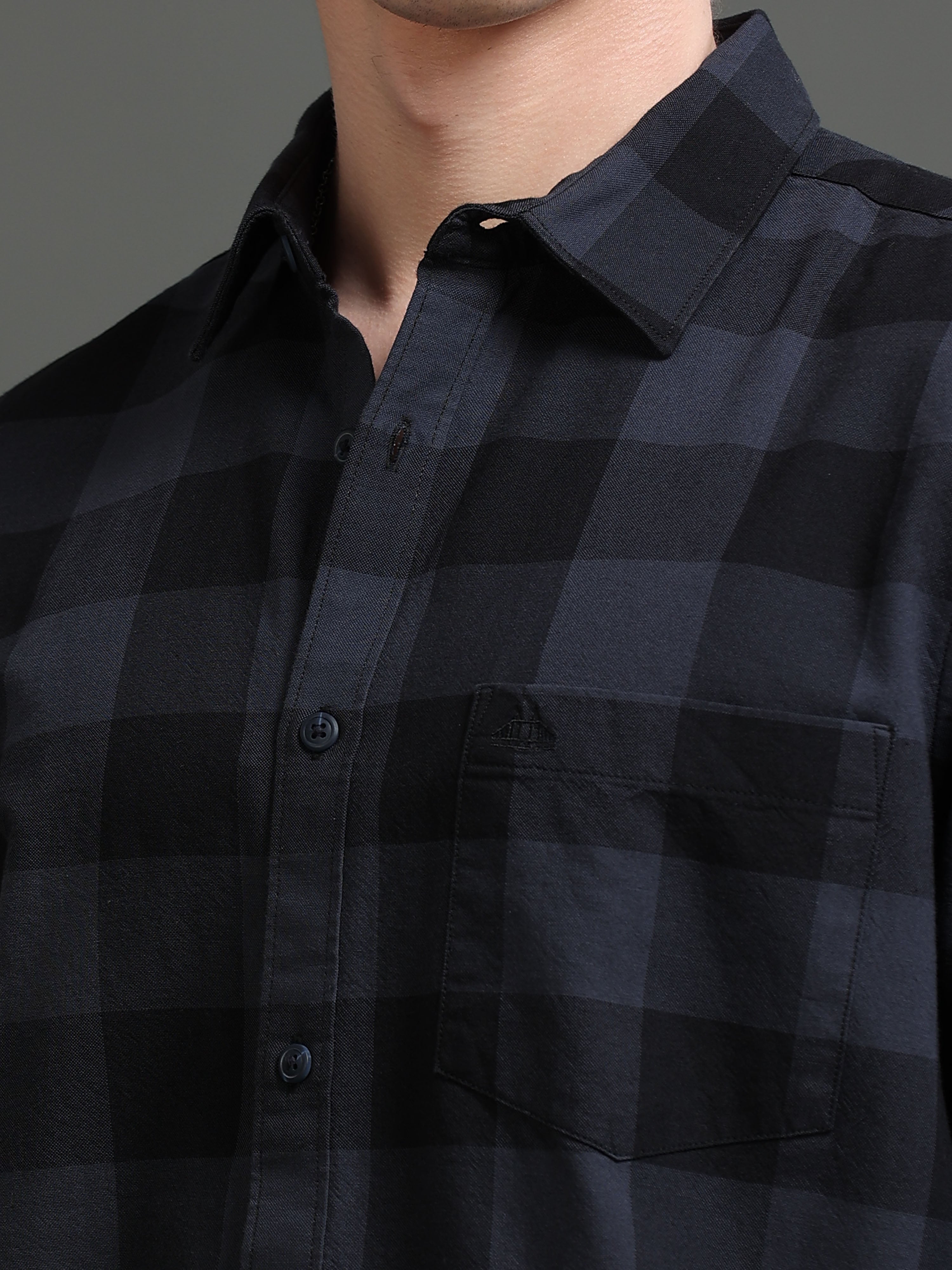 Men Smart Slim Fit Buffalo Checks Checked Casual Shirt