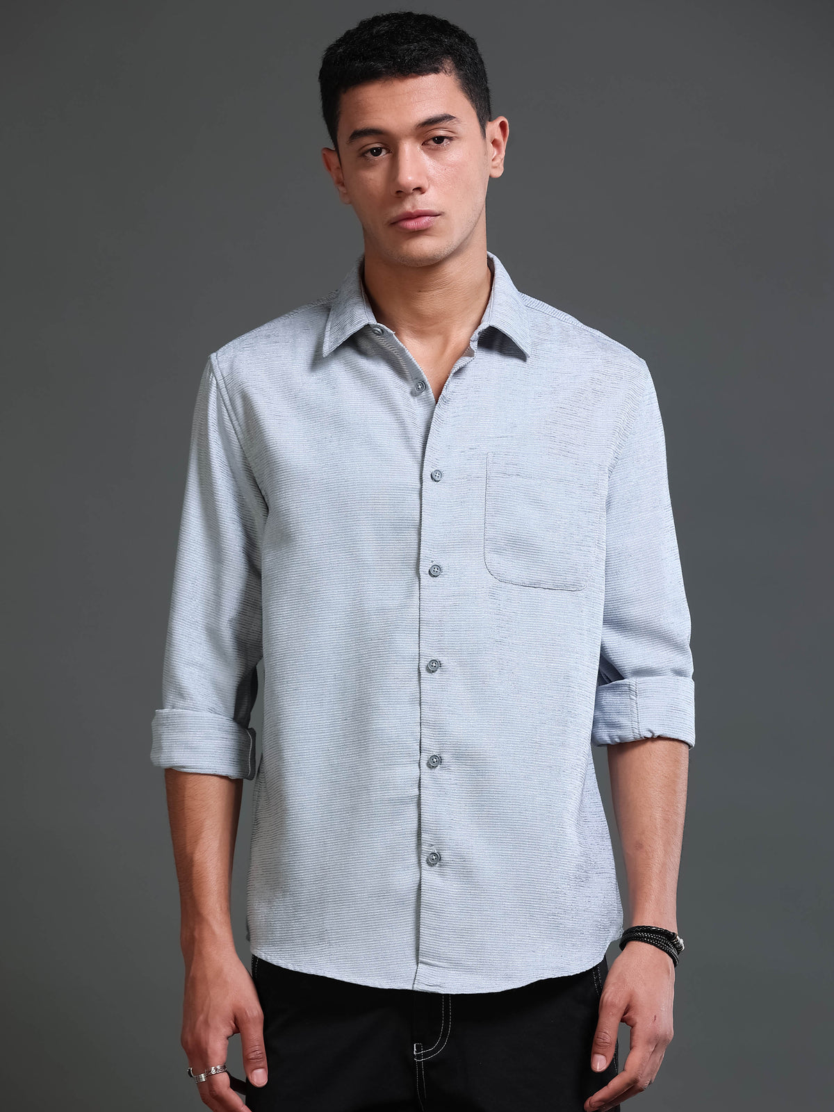Men's Textured Solid Shirt