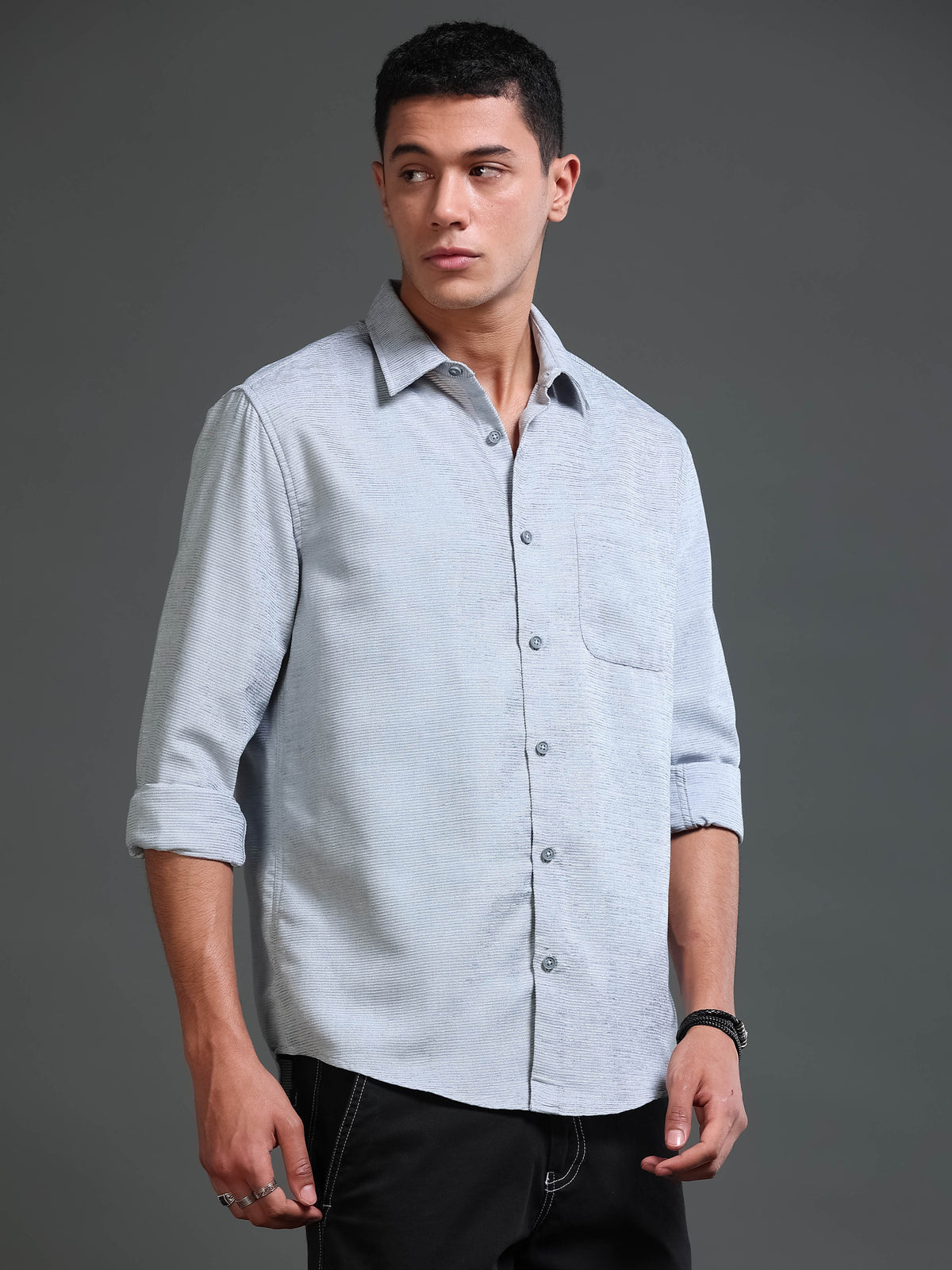 Men's Textured Solid Shirt