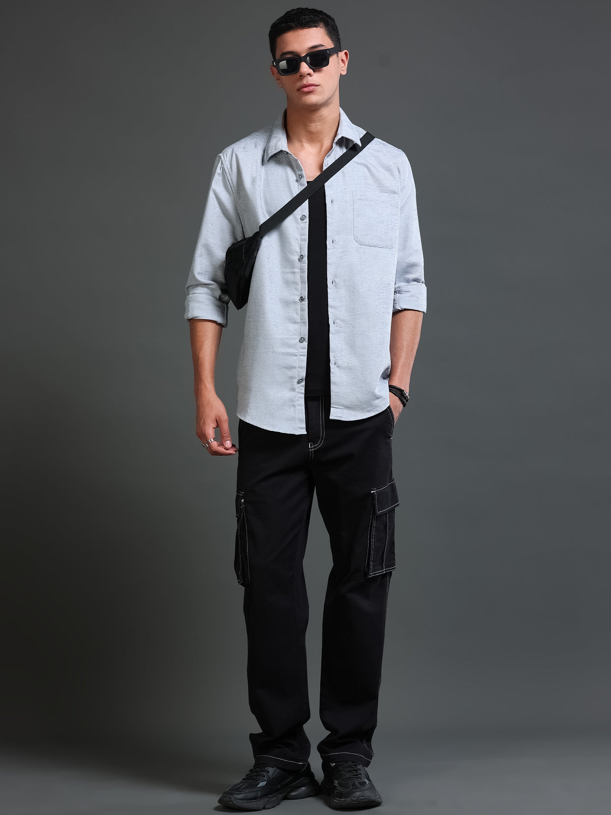 Men's Textured Solid Shirt