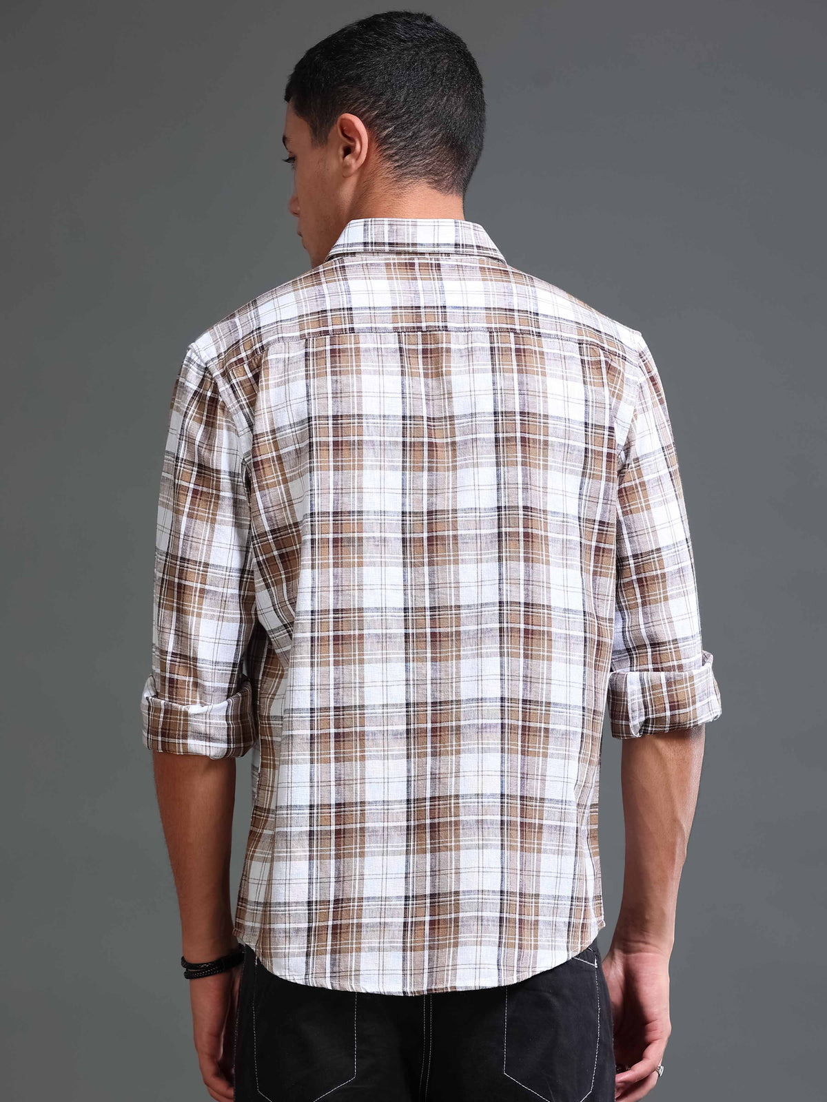 Men's Checks Double Pocket Shirt