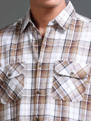 Men's Checks Double Pocket Shirt