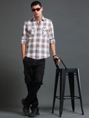 Men's Checks Double Pocket Shirt