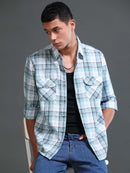 Men's Checks  Double Pocket Shirt