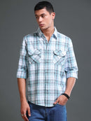 Men's Checks  Double Pocket Shirt