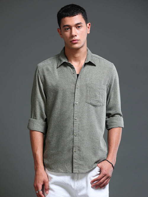 Men's Textured Solid Shirt