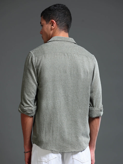 Men's Textured Solid Shirt