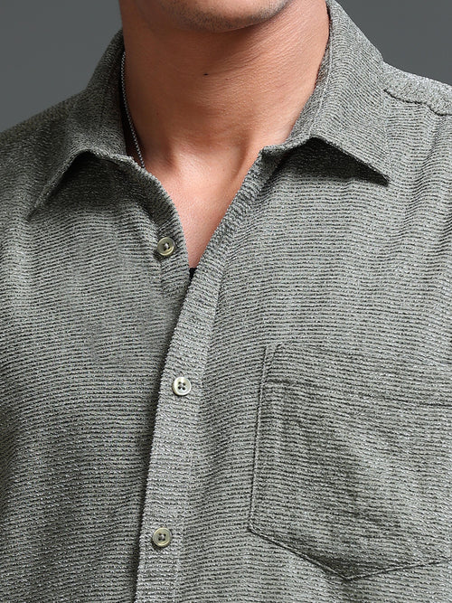 Men's Textured Solid Shirt