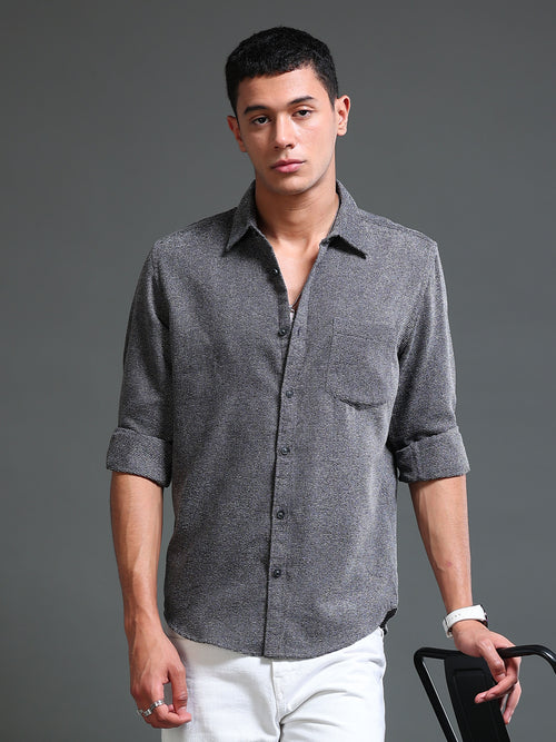 Men's Textured Solid Shirt