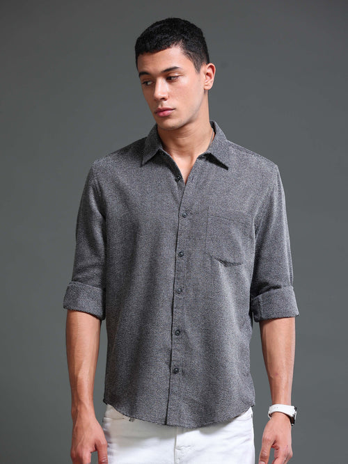 Men's Textured Solid Shirt