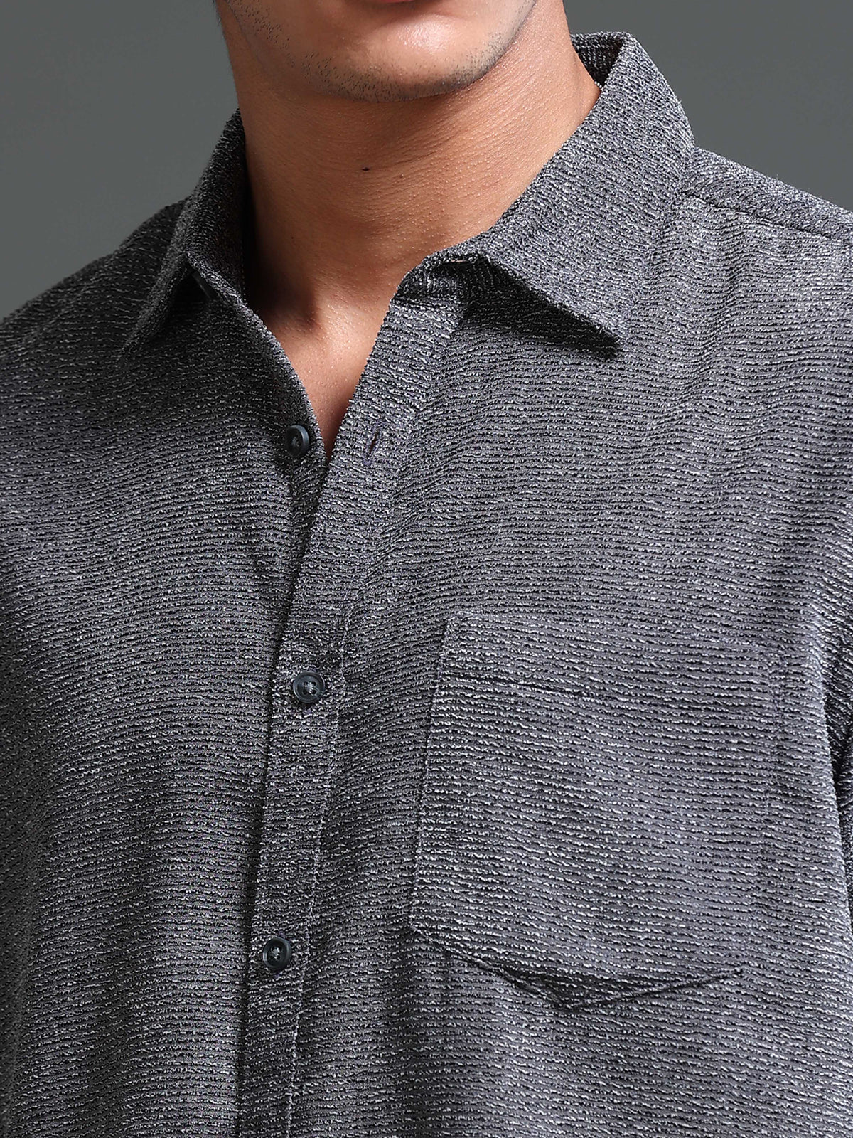 Men's Textured Solid Shirt