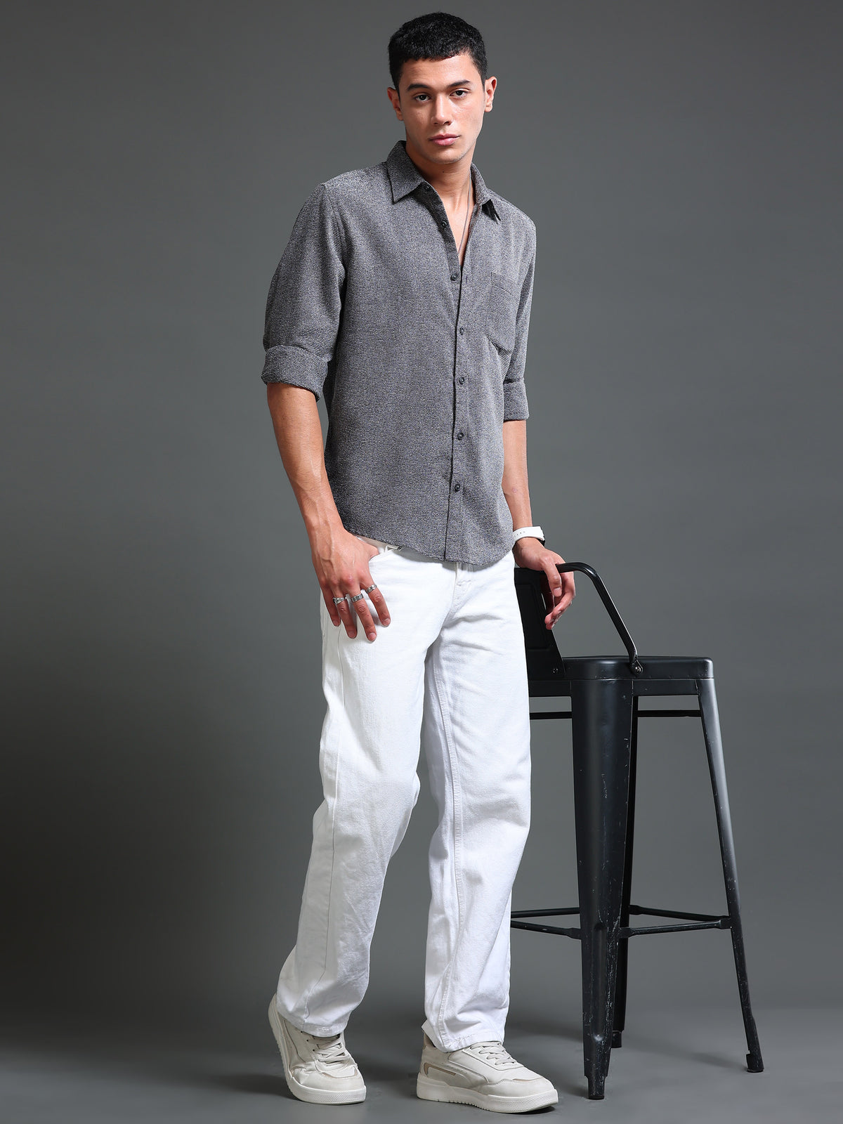 Men's Textured Solid Shirt