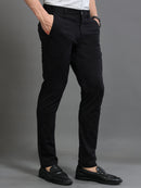 Men Smart Slim Fit Low-Rise Chinos Trousers