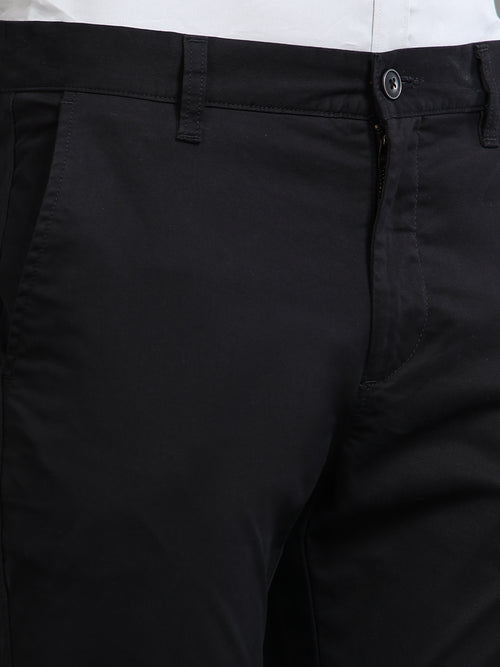 Men Smart Slim Fit Low-Rise Chinos Trousers