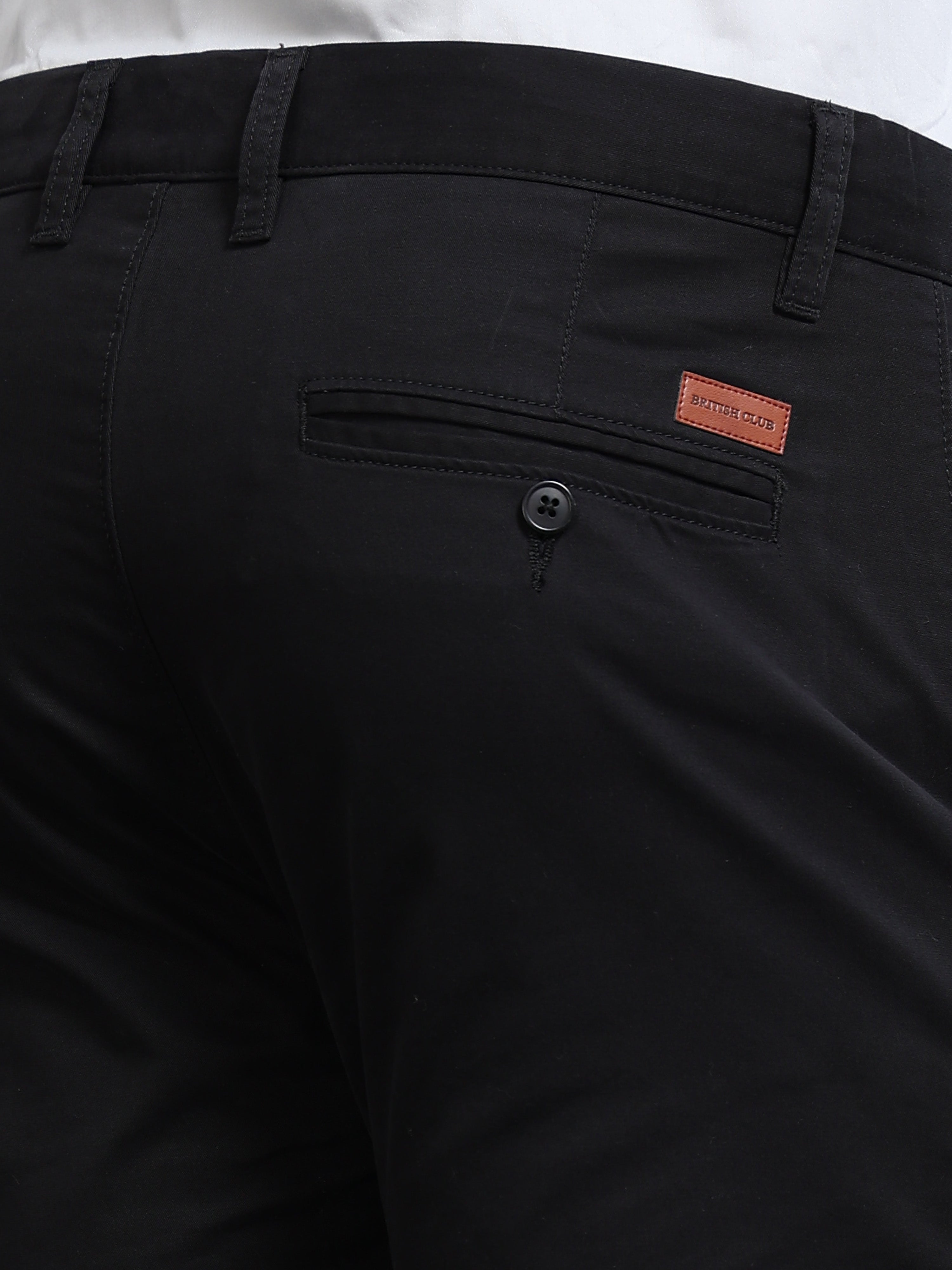 Men Smart Slim Fit Low-Rise Chinos Trousers