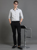 Men Smart Slim Fit Low-Rise Chinos Trousers