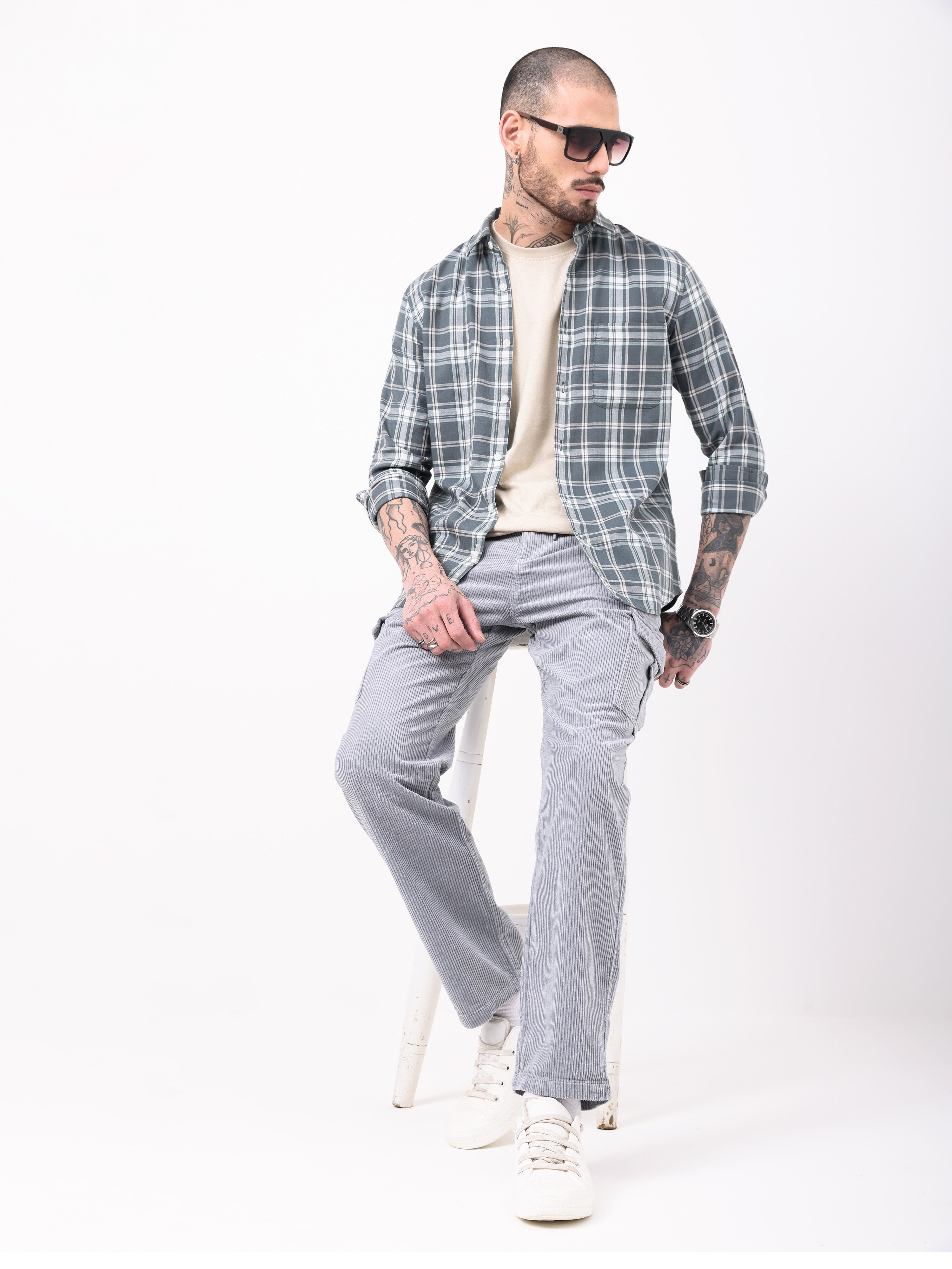 Waffle Checks Regular Fit casual Shirt