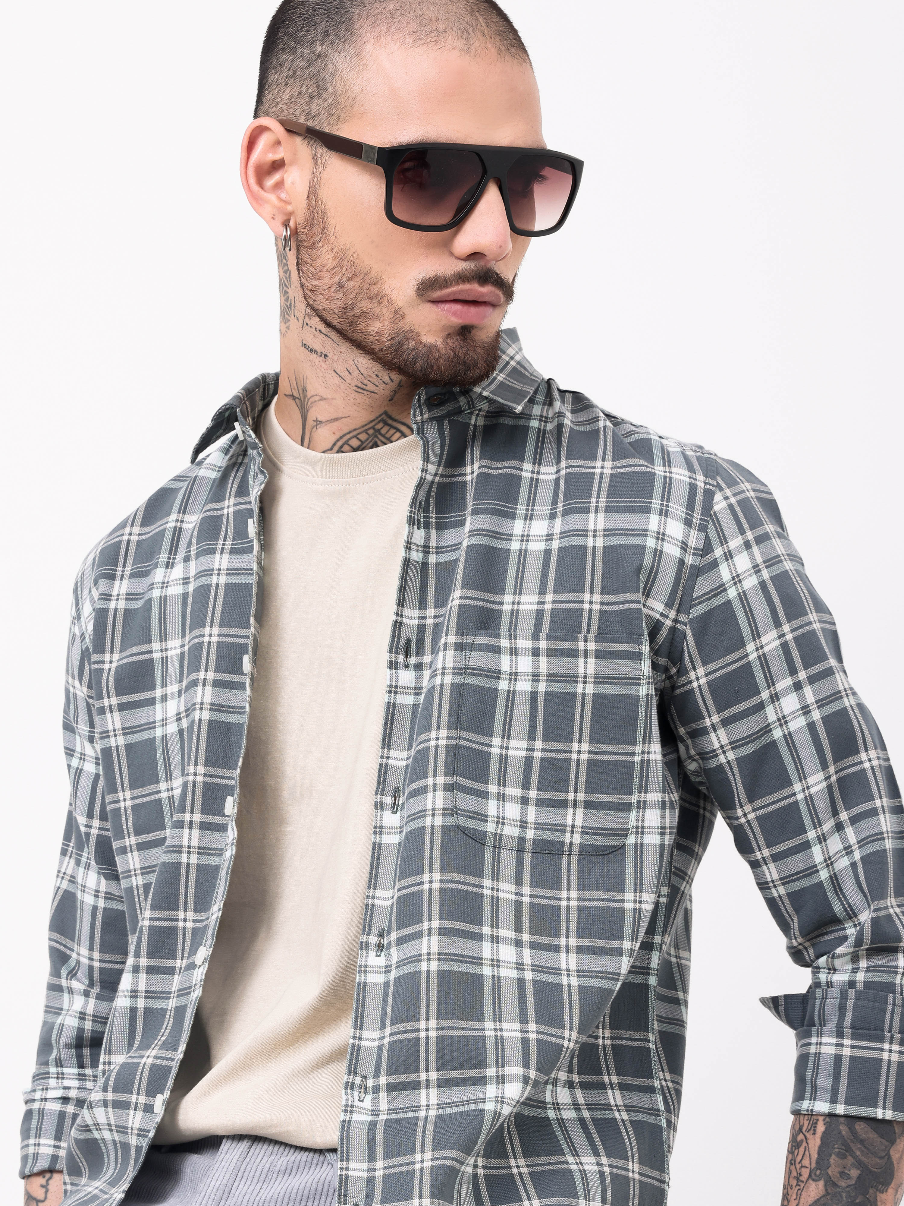 Waffle Checks Regular Fit casual Shirt