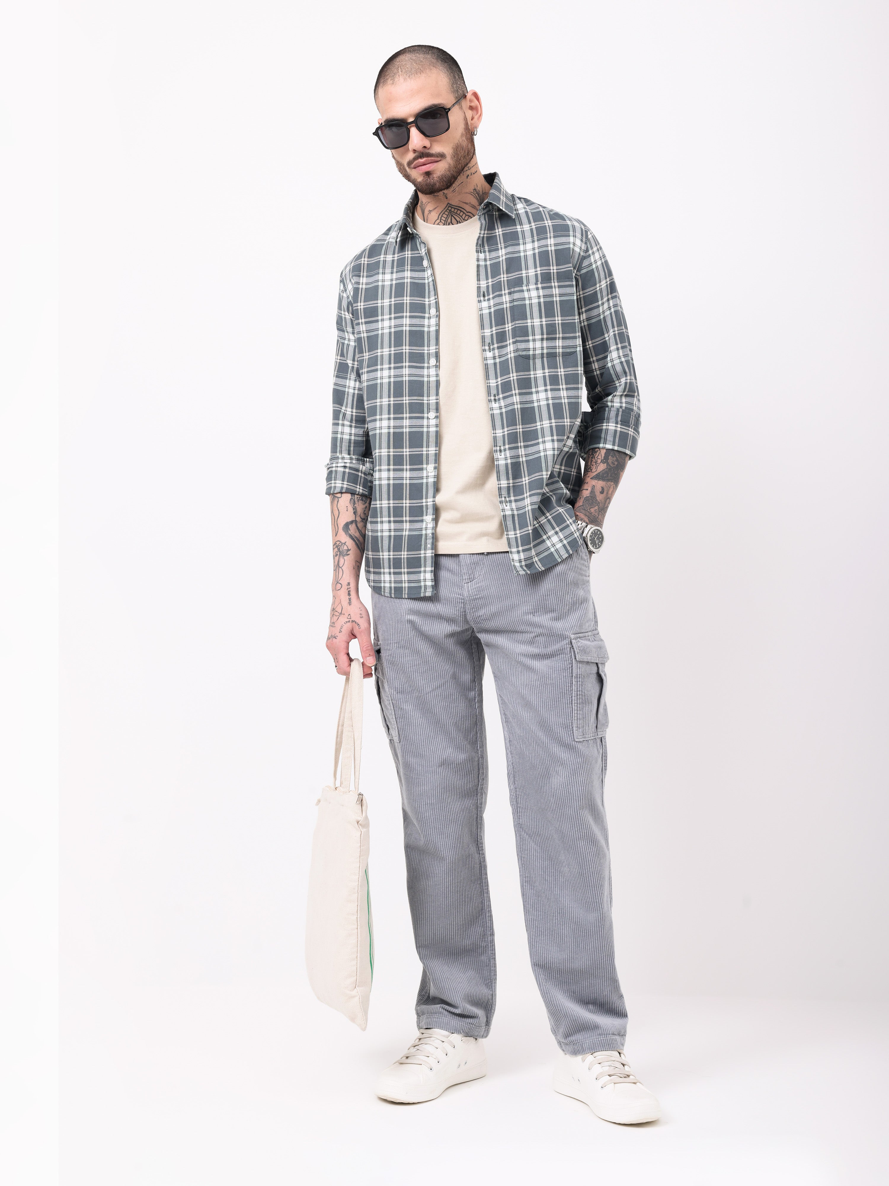 Waffle Checks Regular Fit casual Shirt