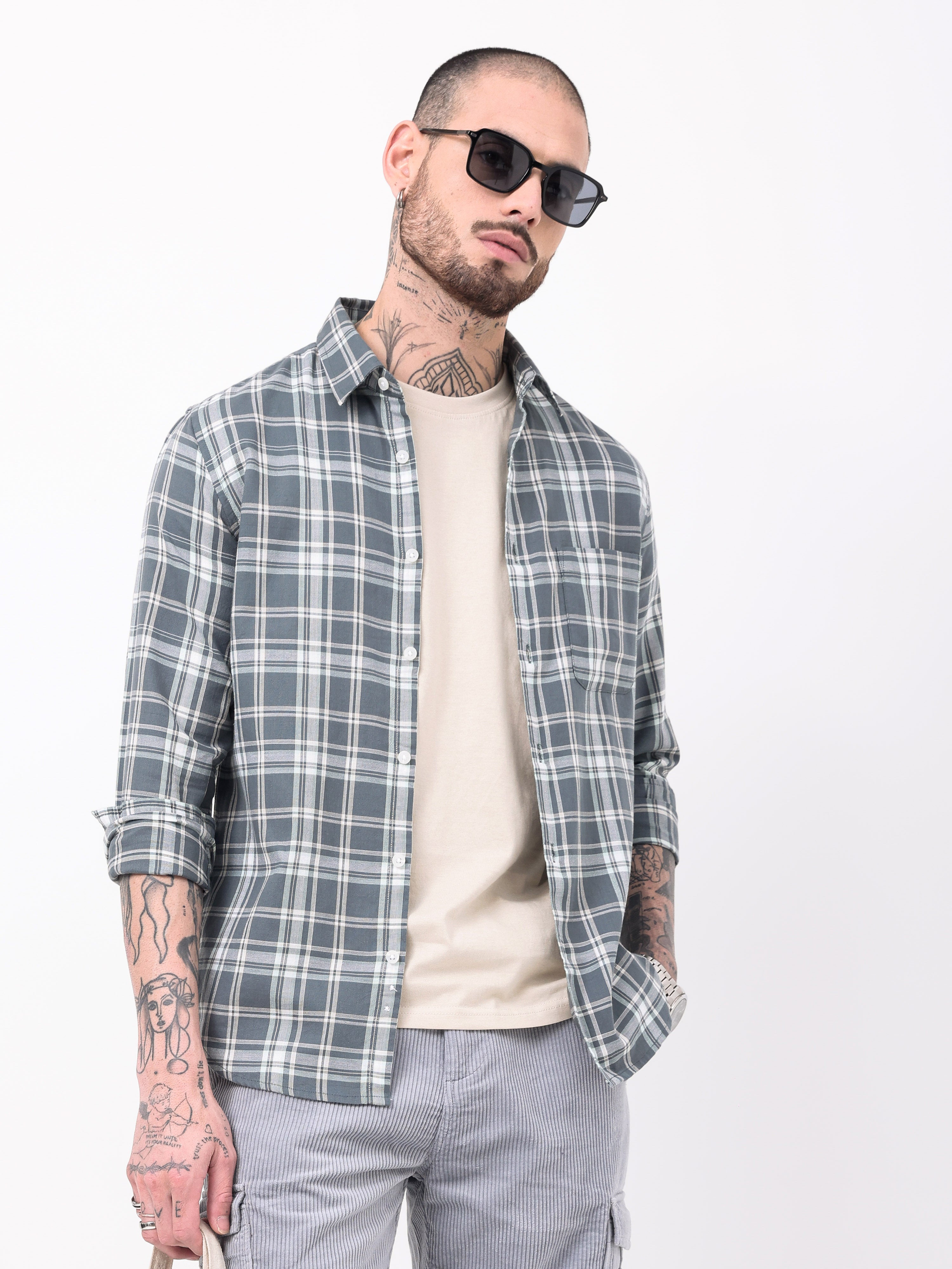 Waffle Checks Regular Fit casual Shirt