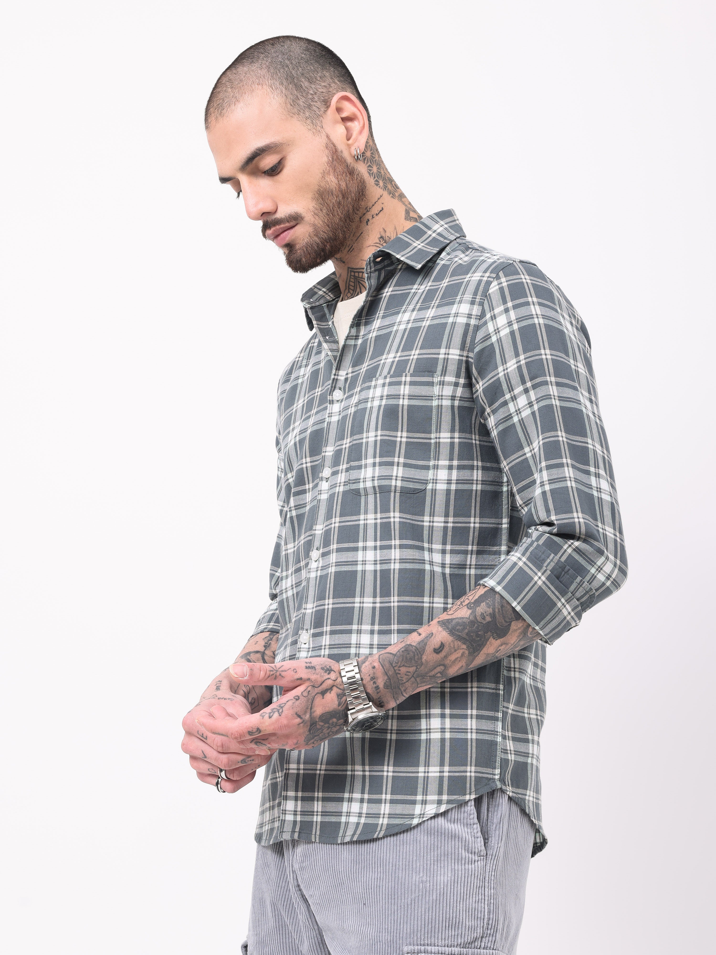 Waffle Checks Regular Fit casual Shirt