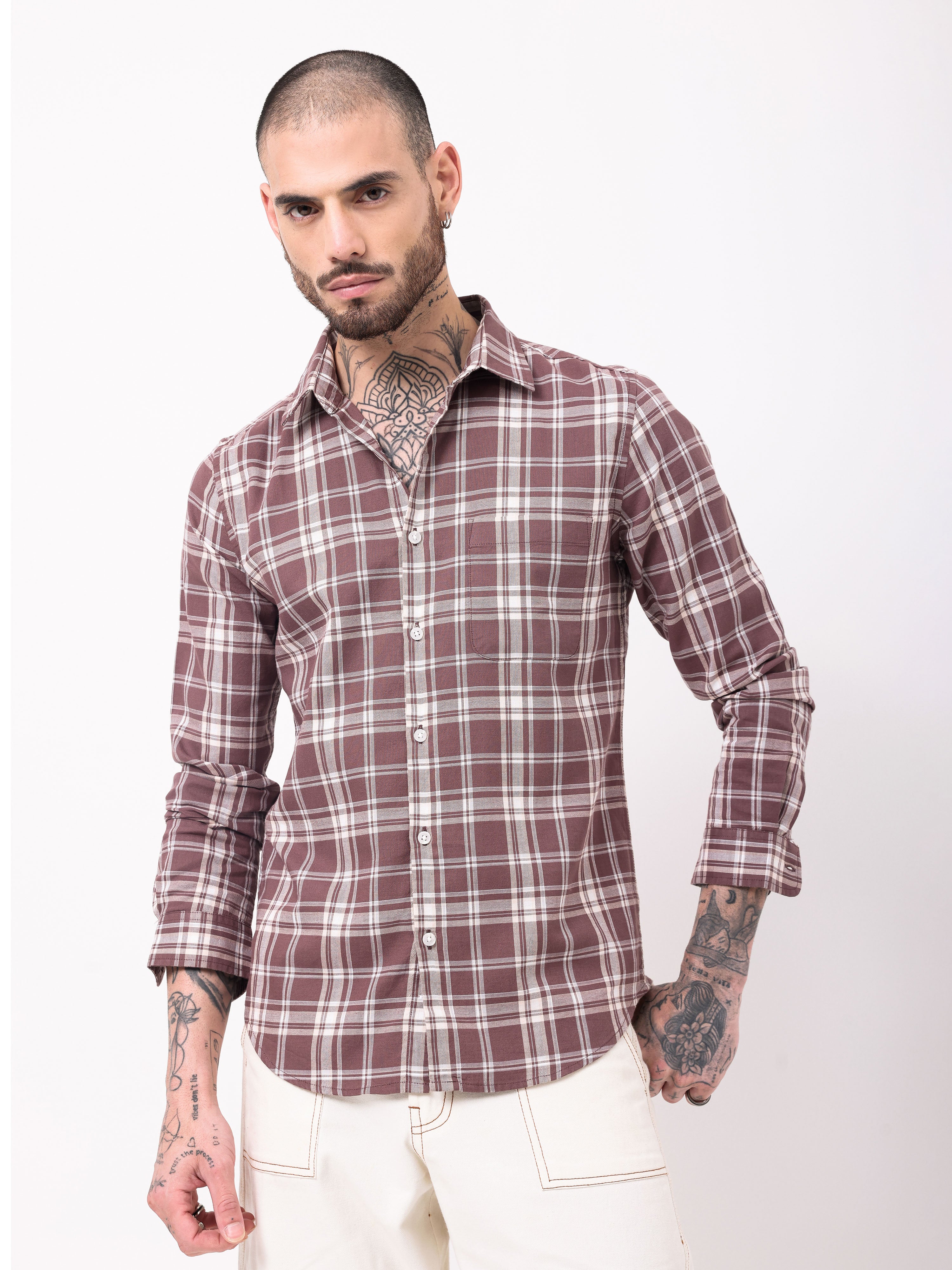 Waffle Checks Regular Fit casual Shirt