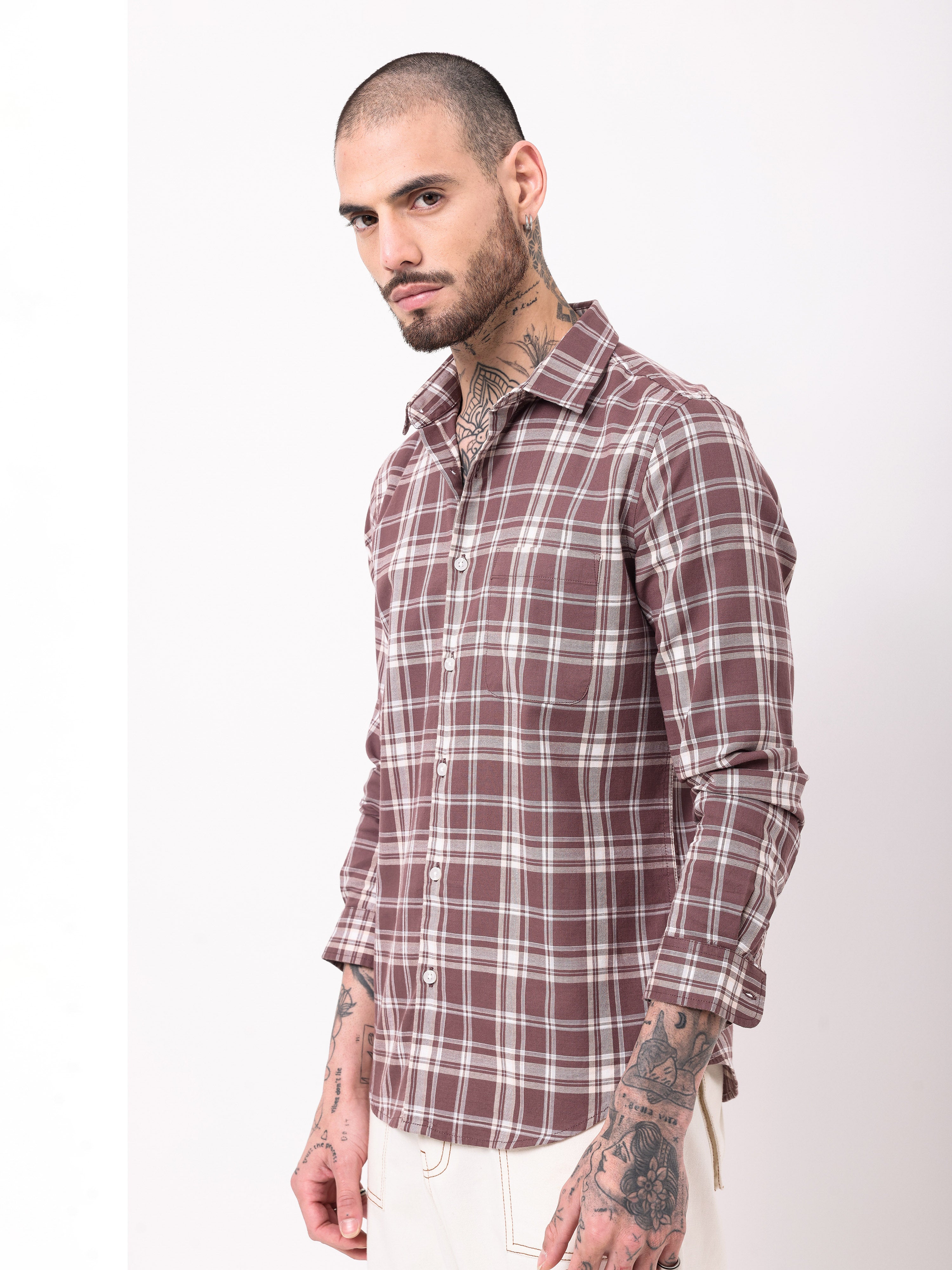 Waffle Checks Regular Fit casual Shirt