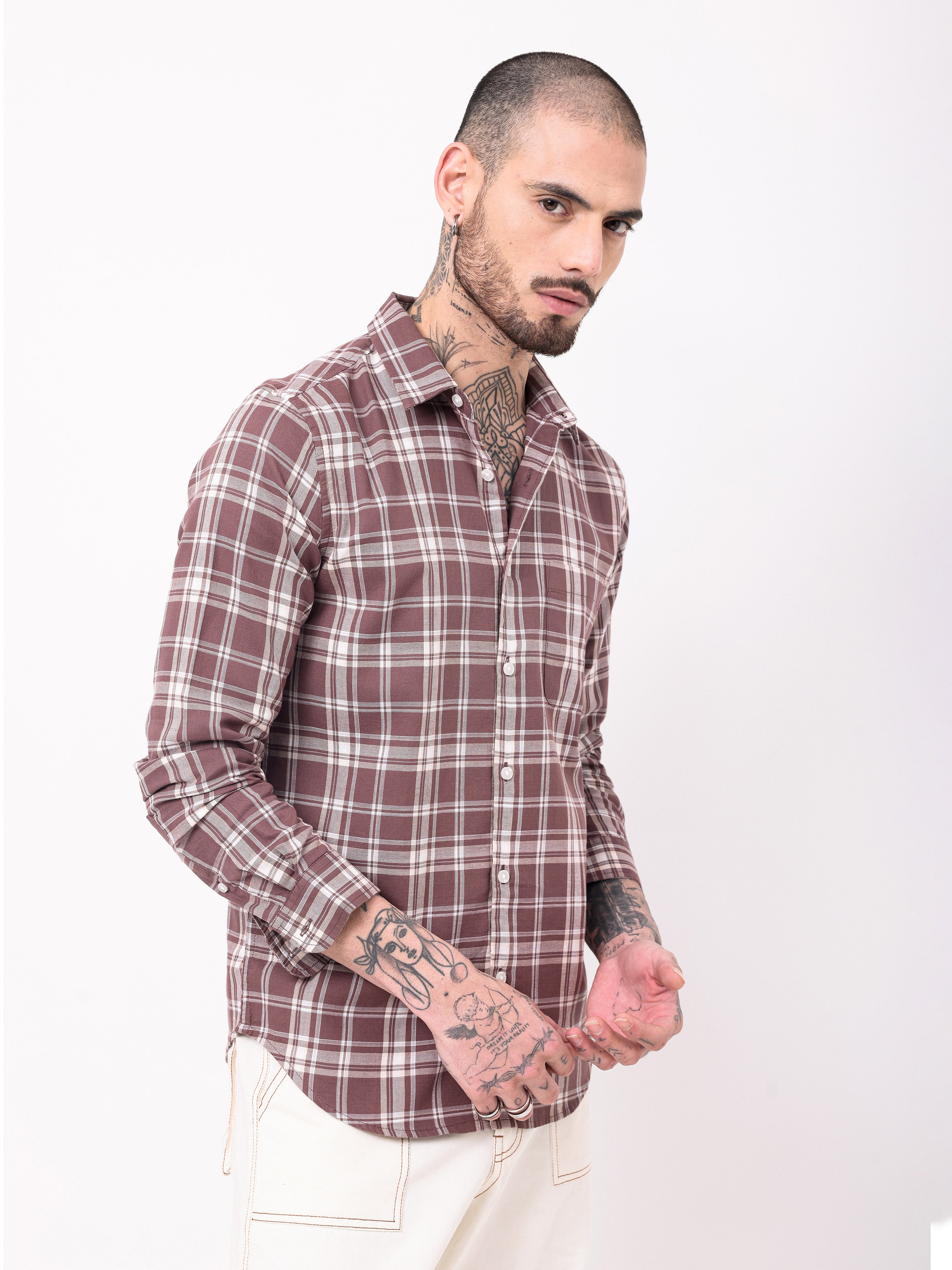 Waffle Checks Regular Fit casual Shirt