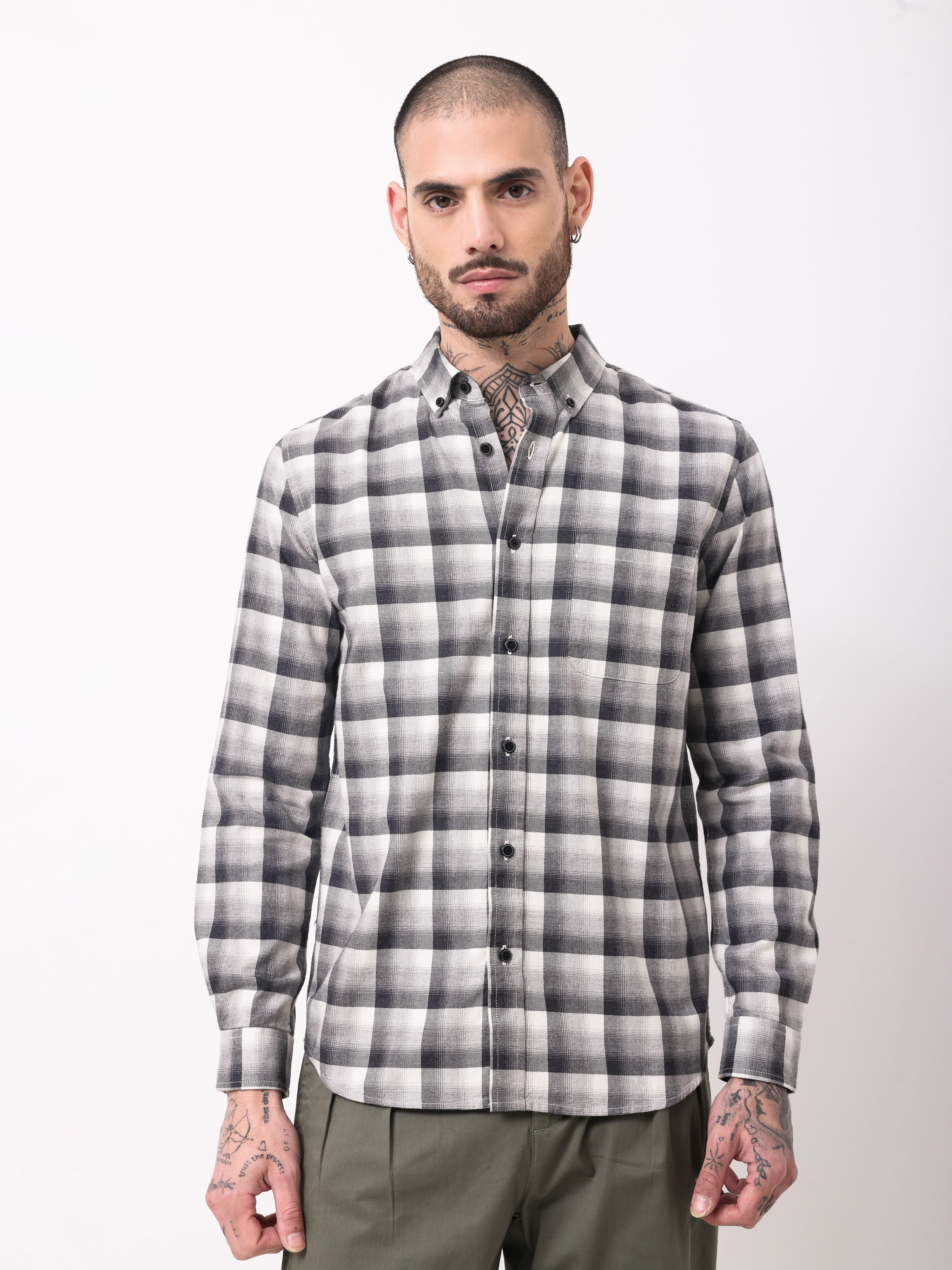 TWILL MELENGE CHECKS SHIRT