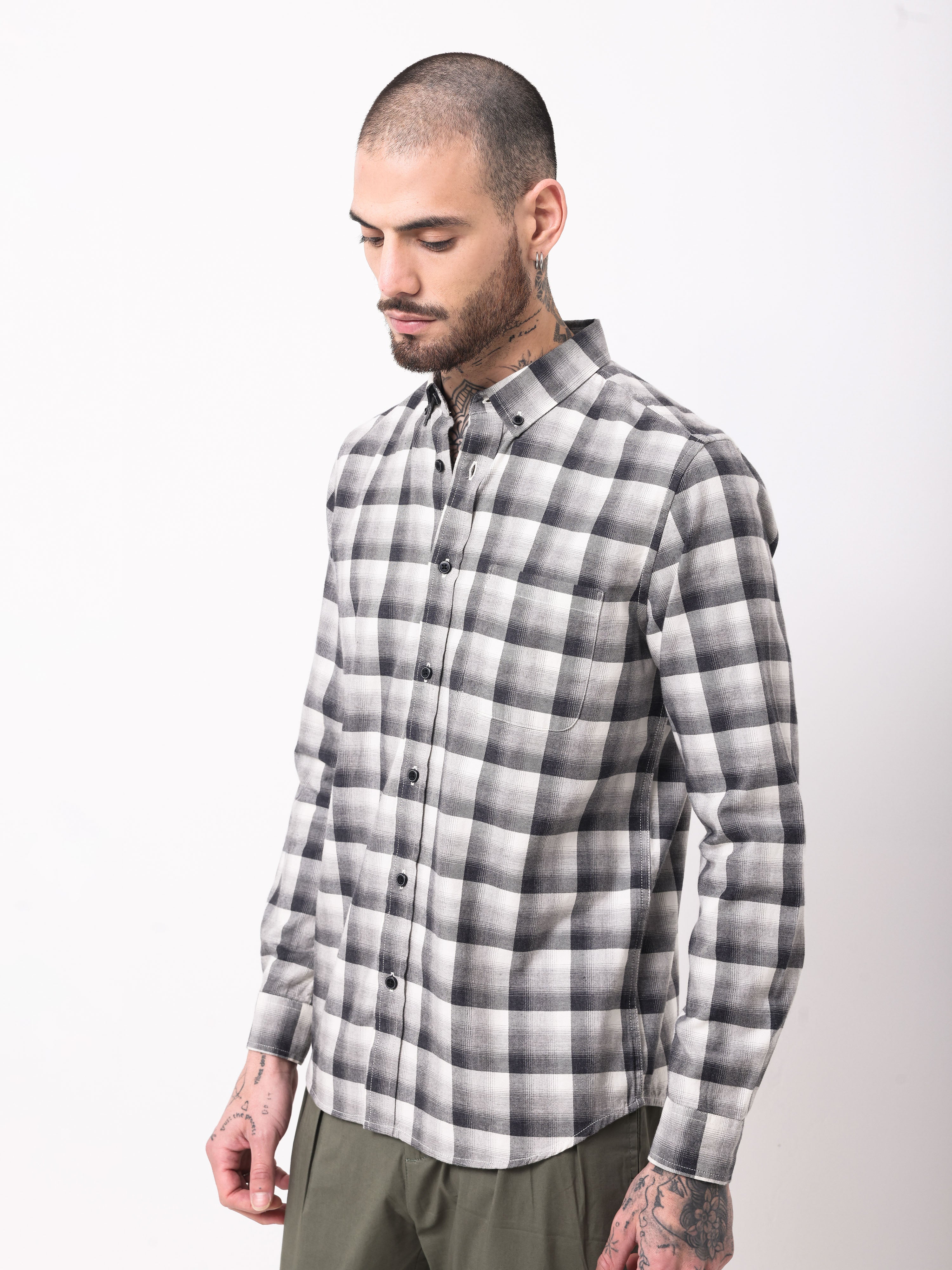 TWILL MELENGE CHECKS SHIRT