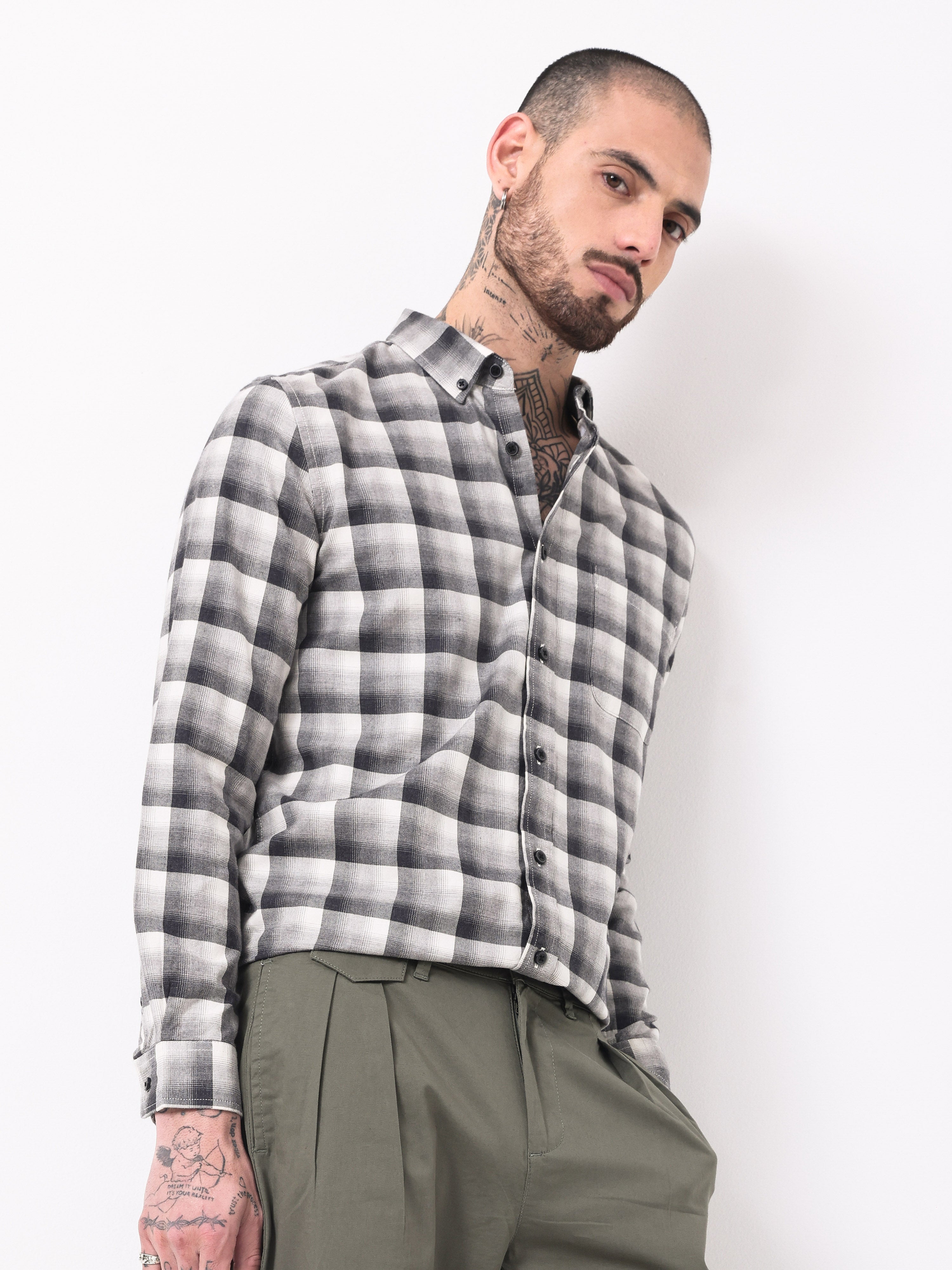 TWILL MELENGE CHECKS SHIRT