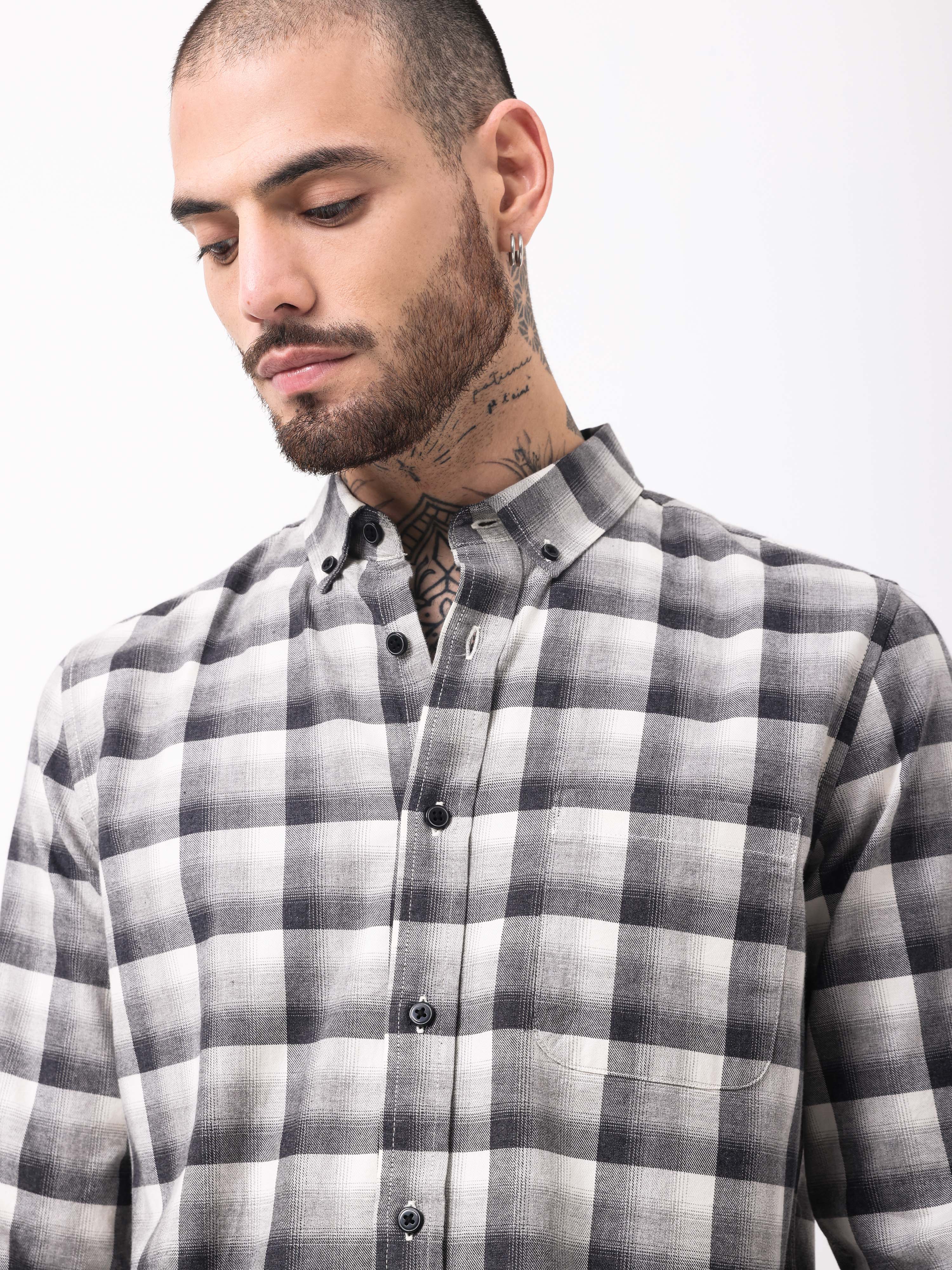 TWILL MELENGE CHECKS SHIRT