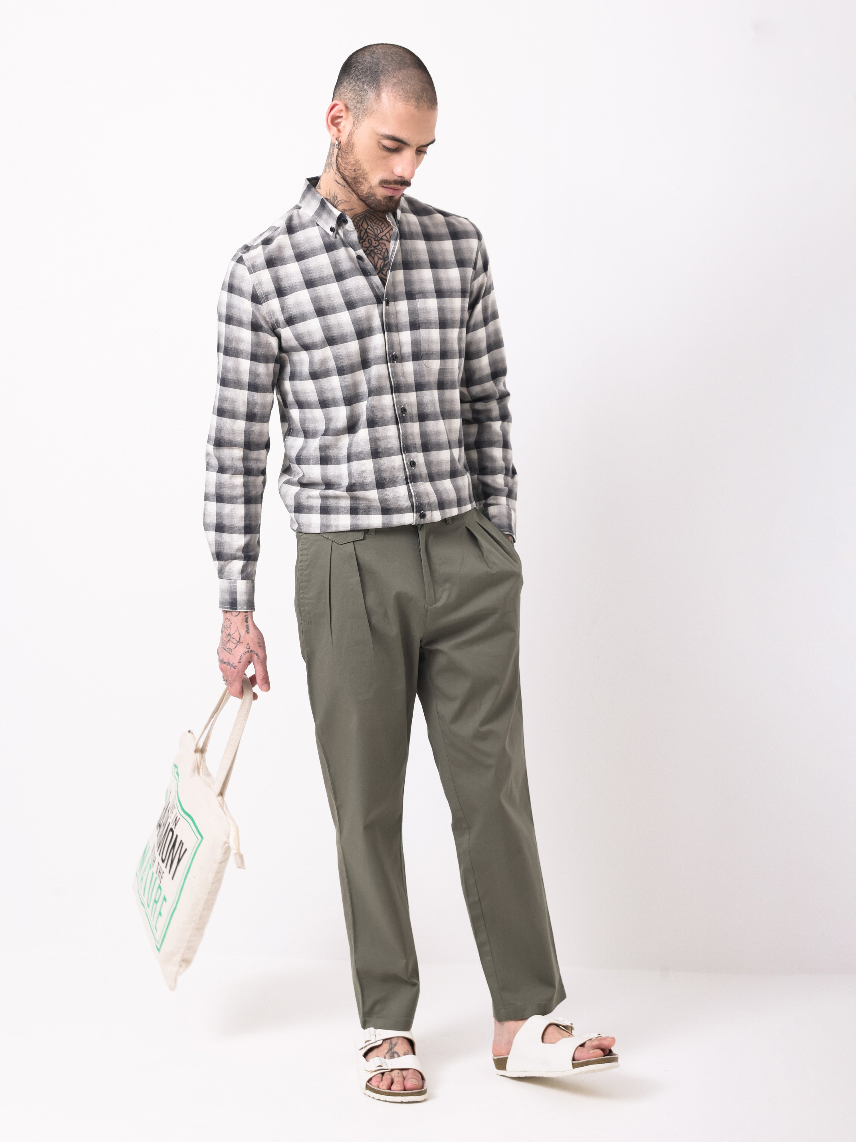 TWILL MELENGE CHECKS SHIRT