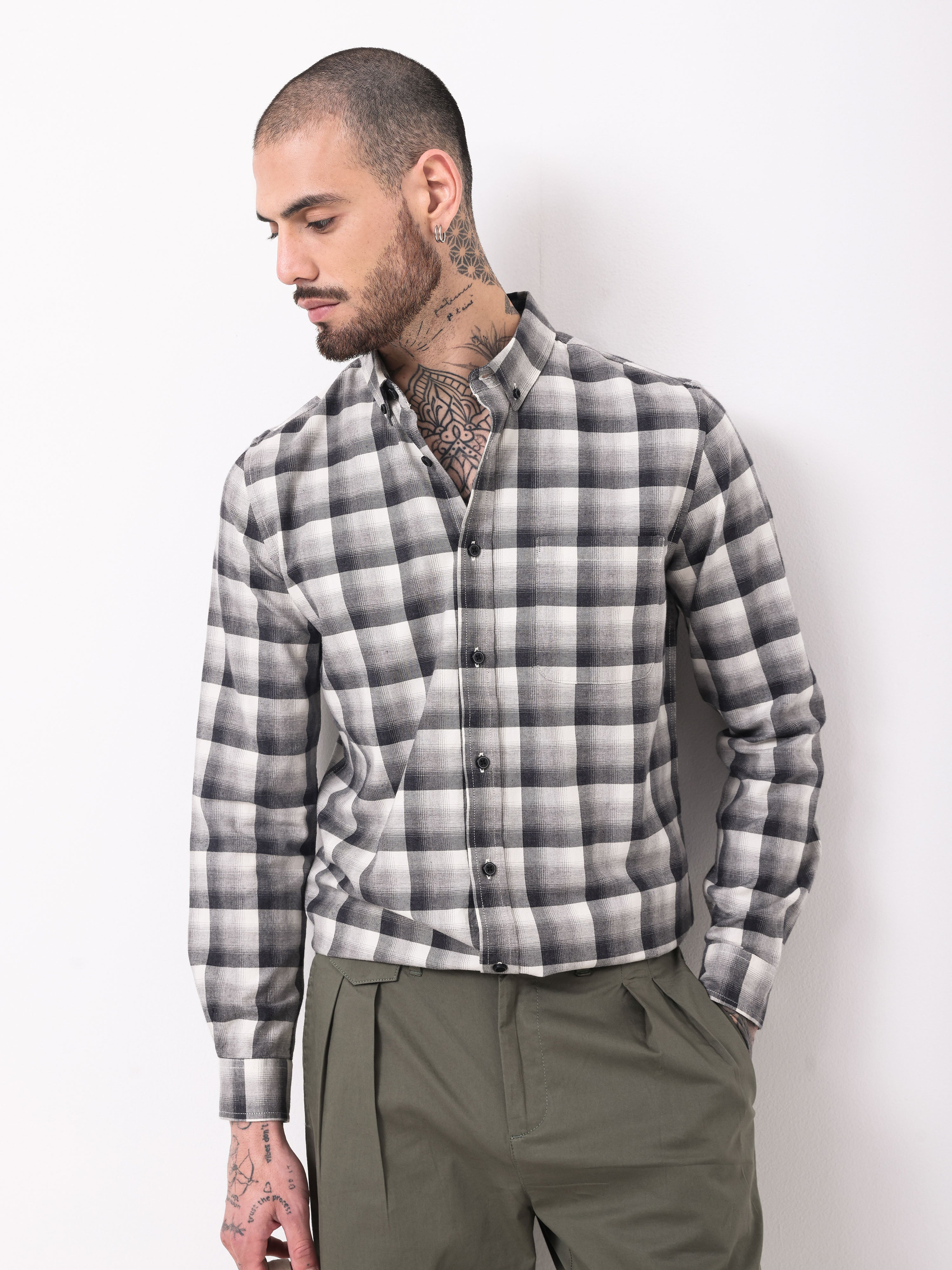 TWILL MELENGE CHECKS SHIRT