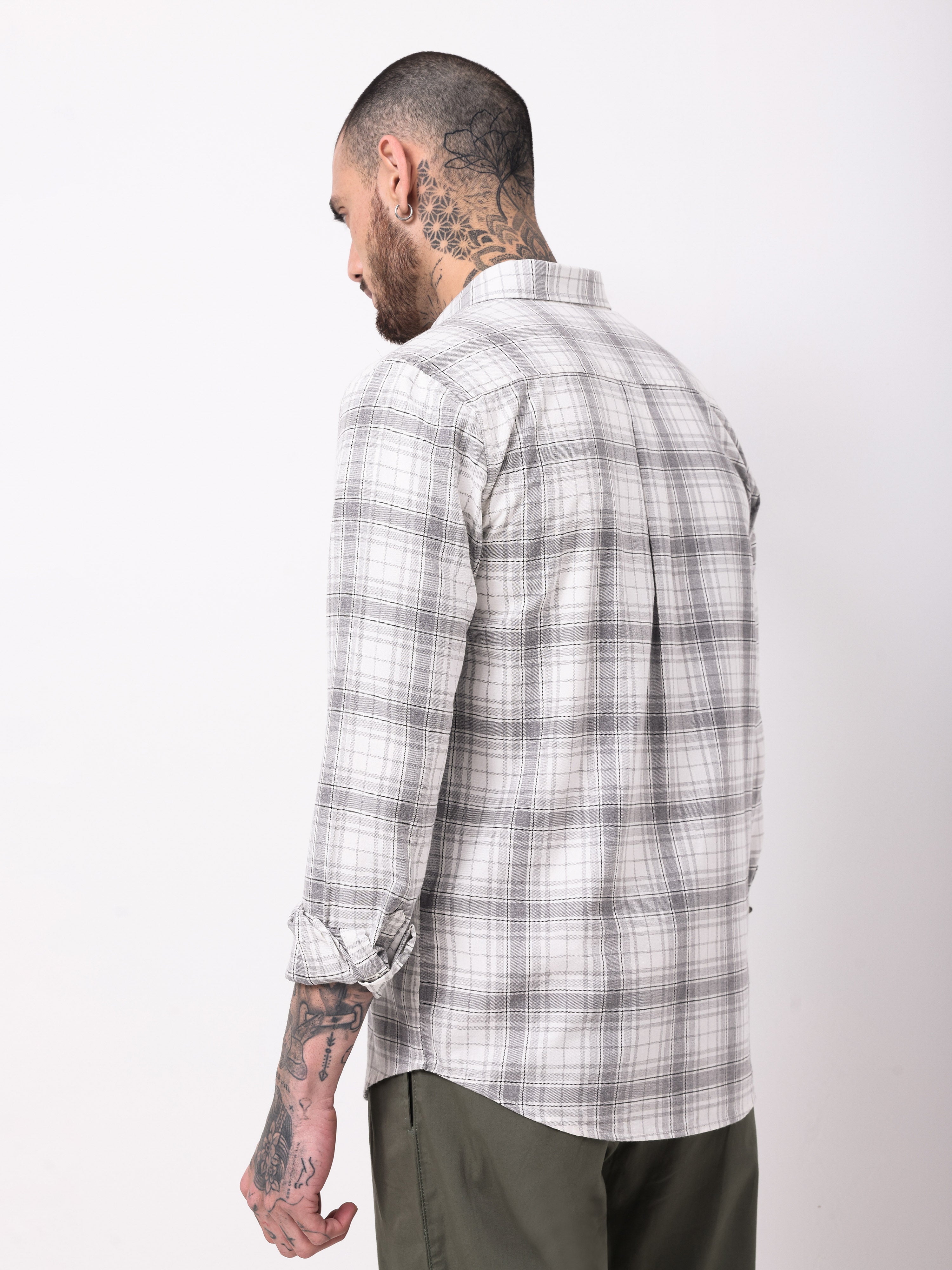 TWILL MELANGE CHECKS SHIRT