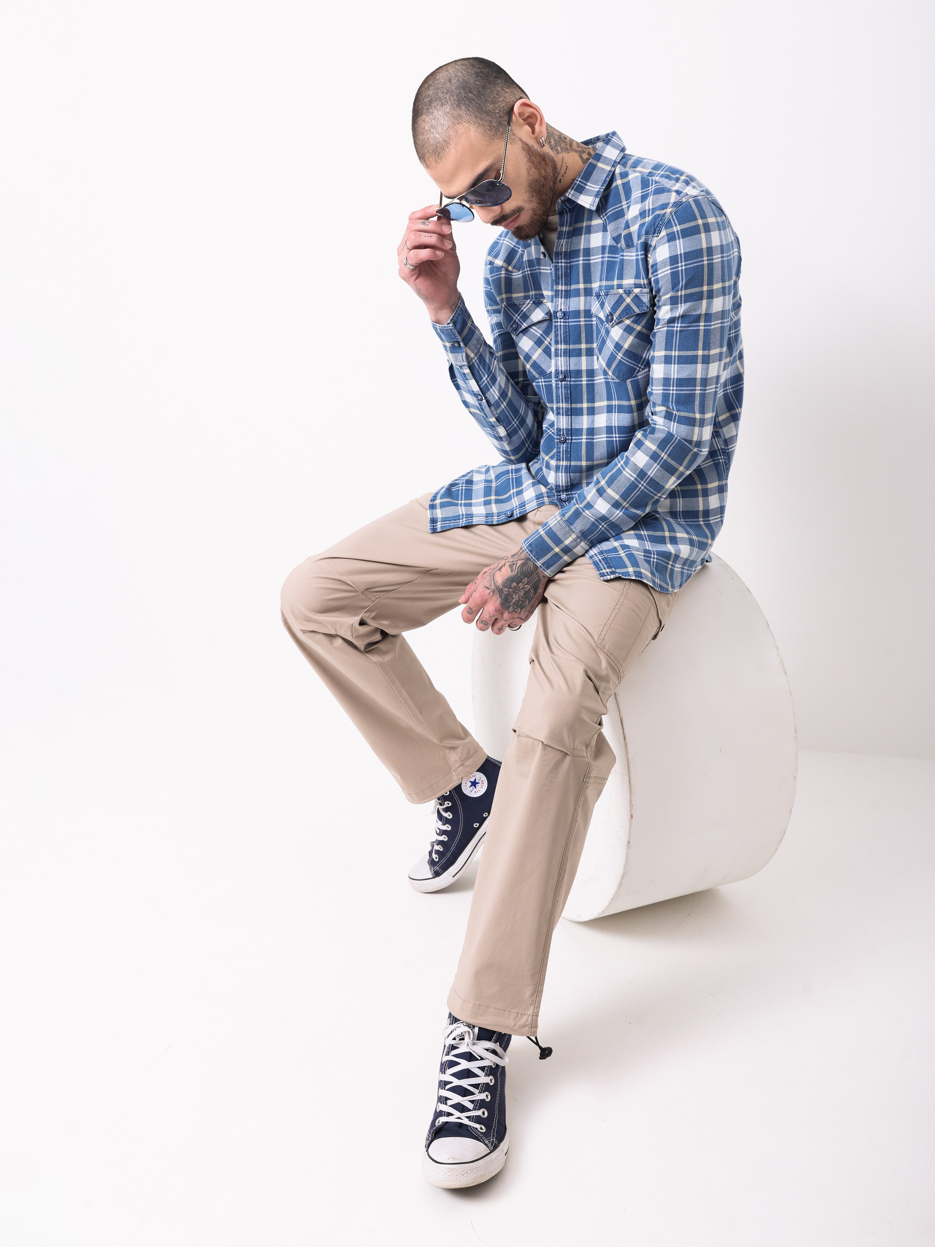 Indigo Washed Slim Fit Shirt