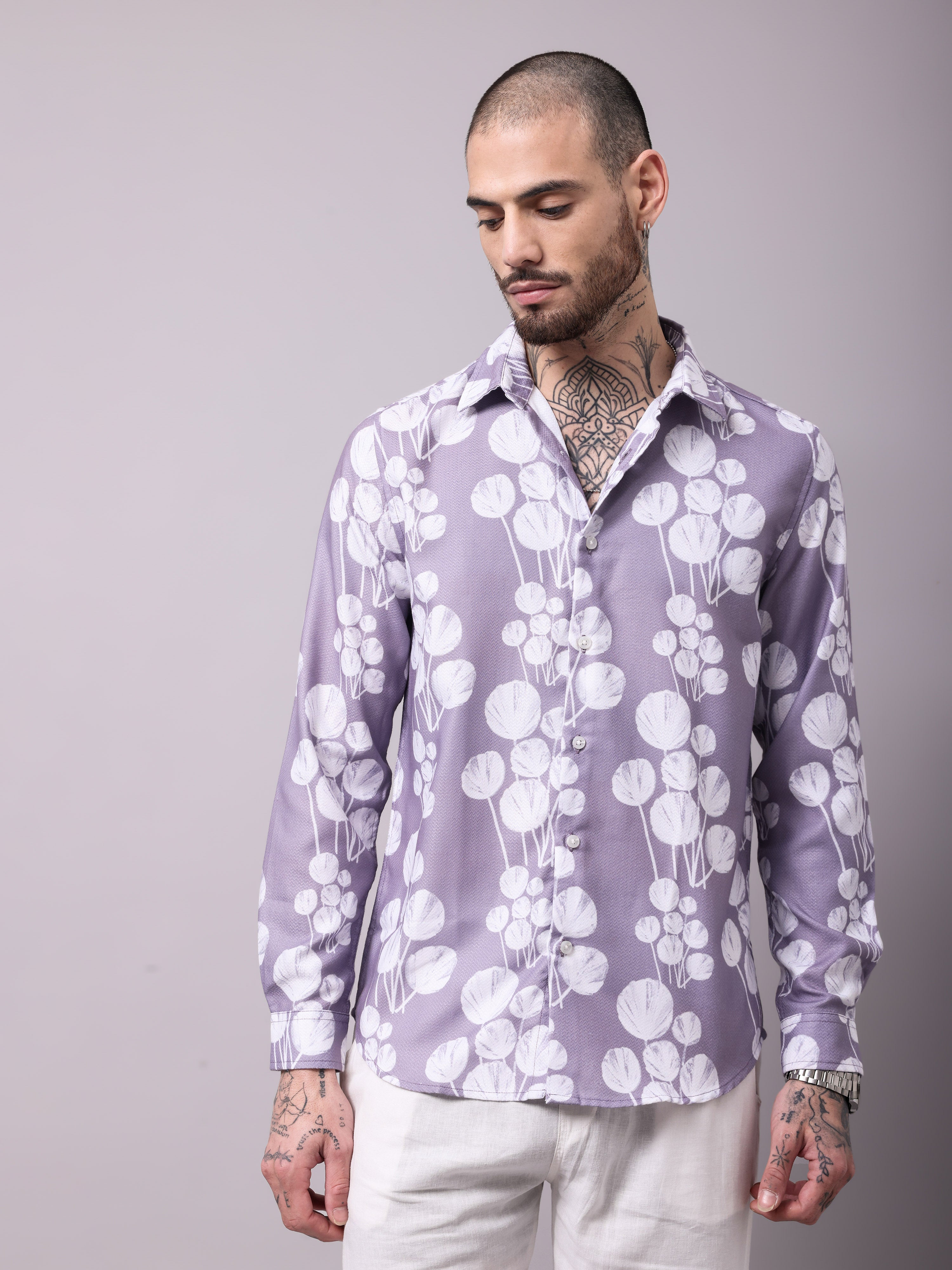 Floral Print Slim Fit Casual Shirt