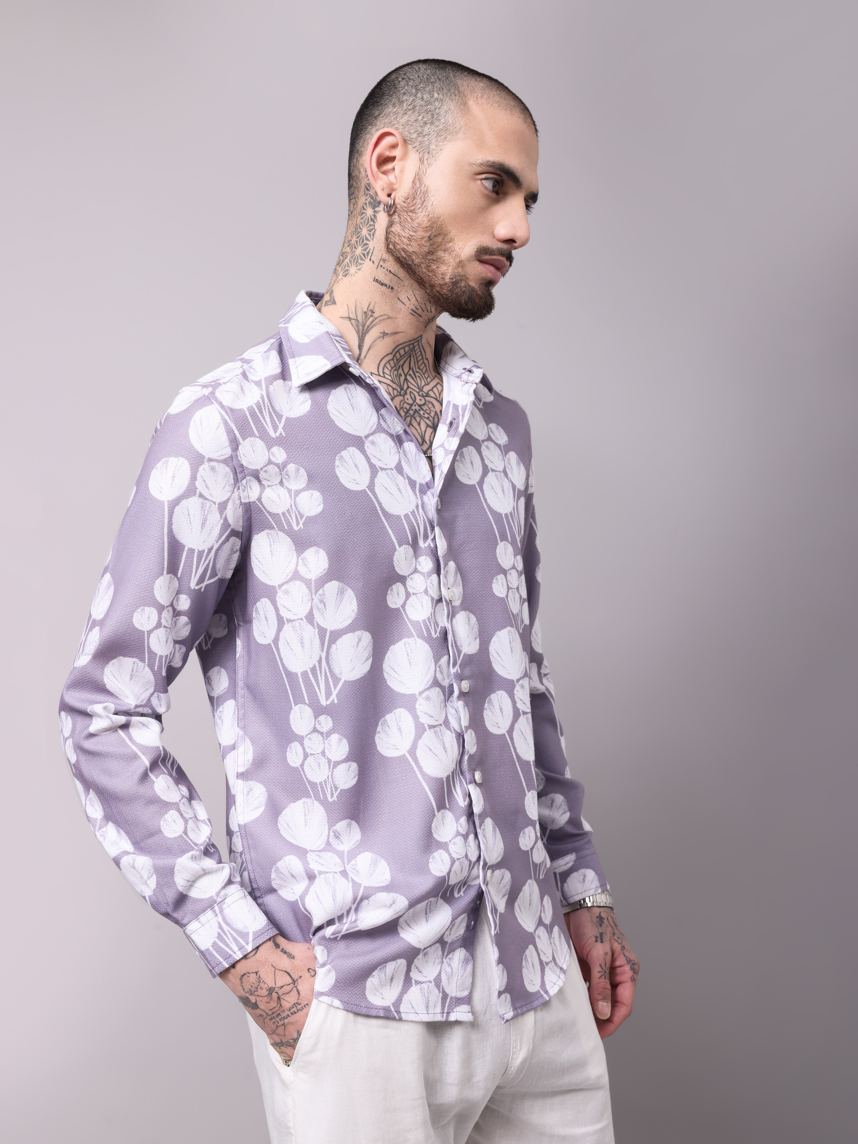 Floral Print Slim Fit Casual Shirt