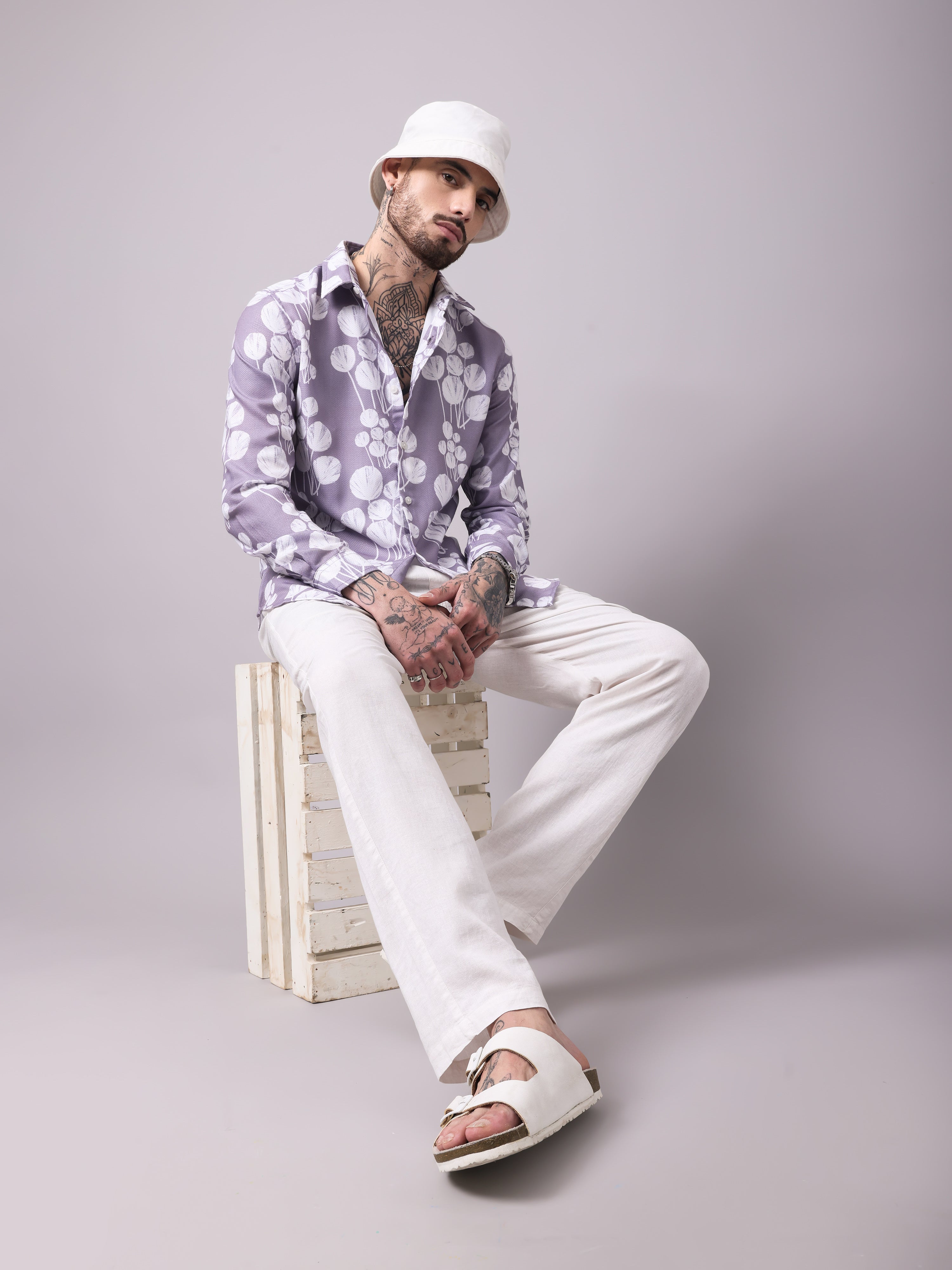 Floral Print Slim Fit Casual Shirt