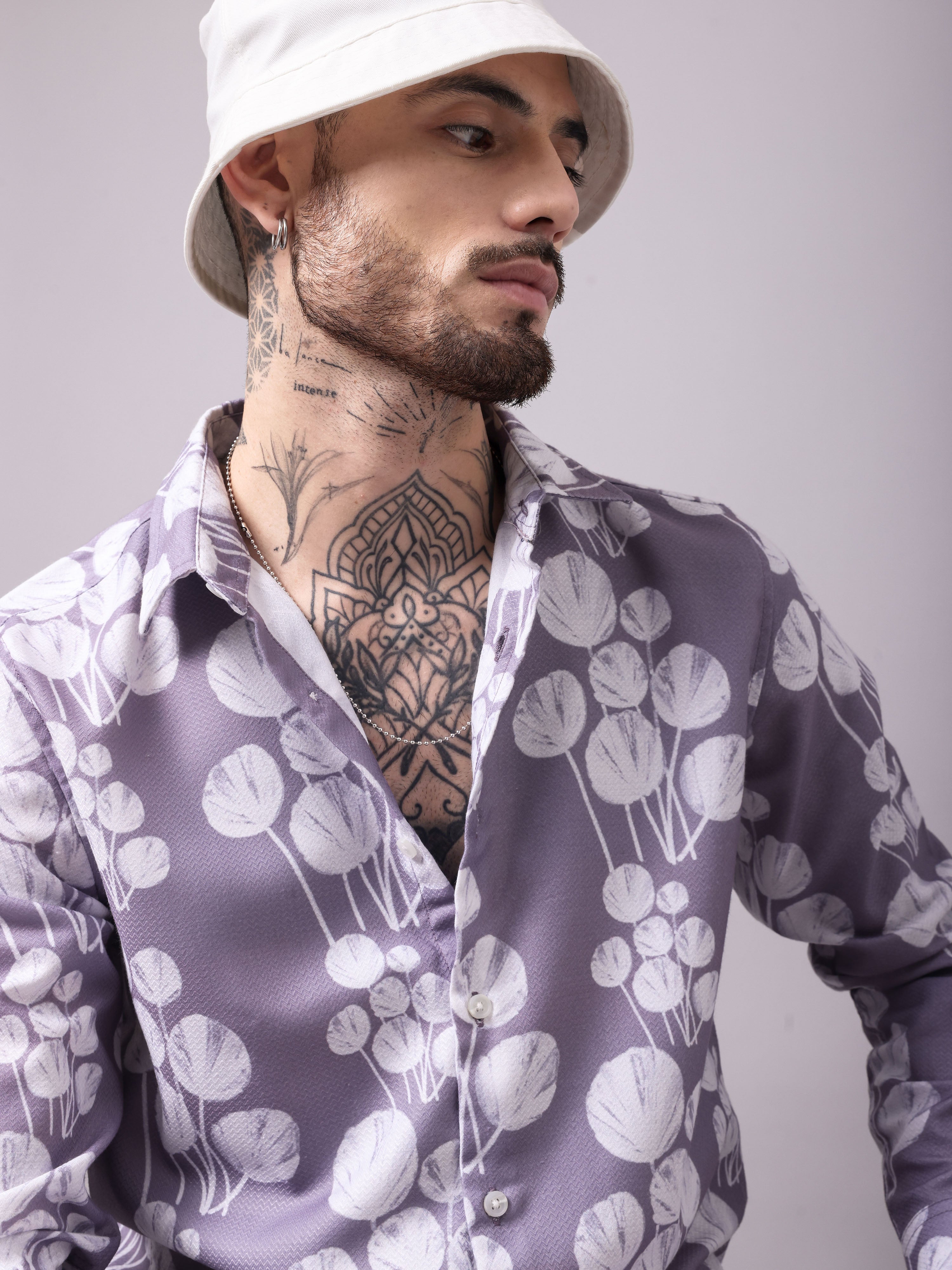 Floral Print Slim Fit Casual Shirt