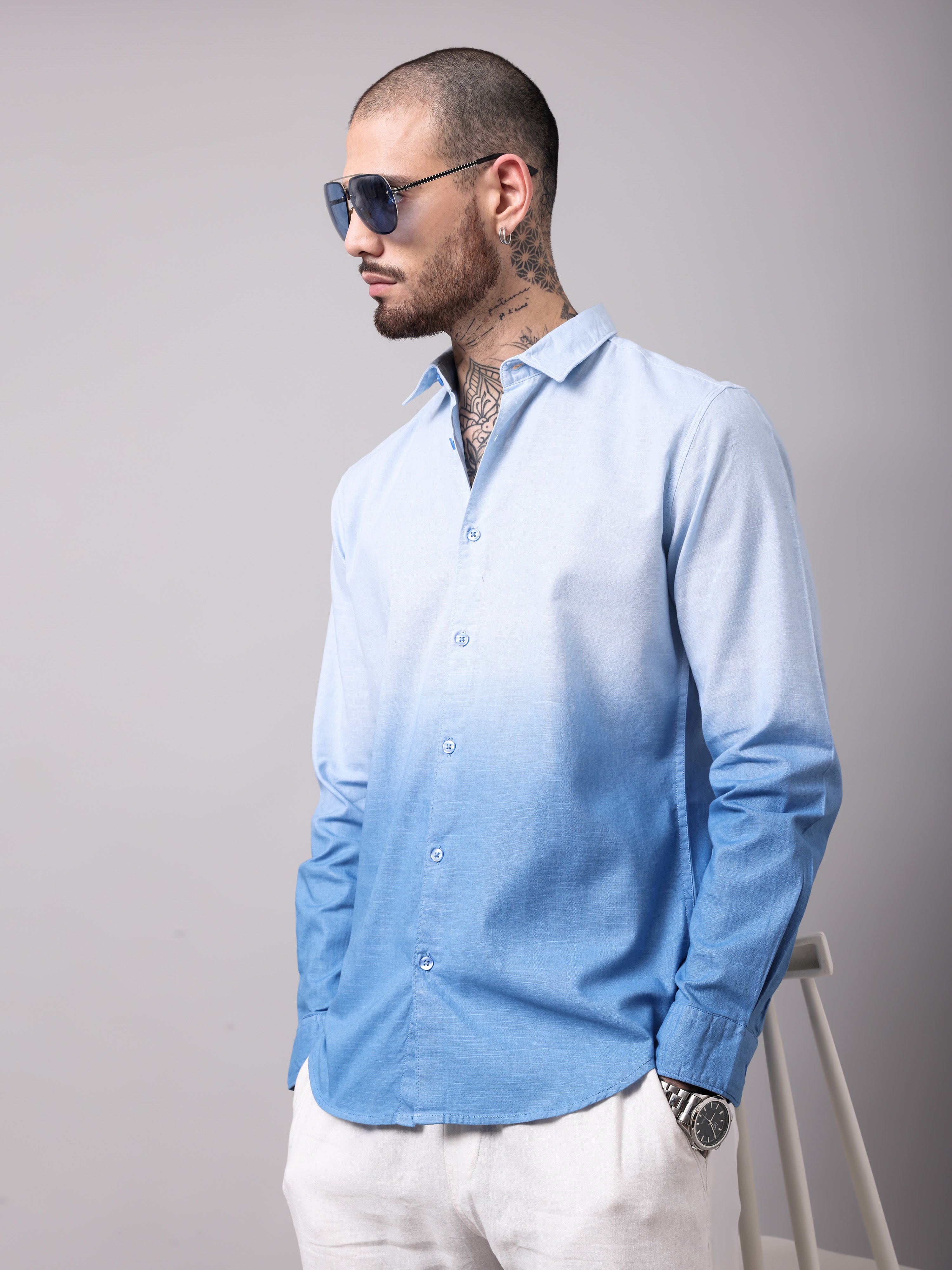 OMBRE DYED SLIM FIT SHIRT