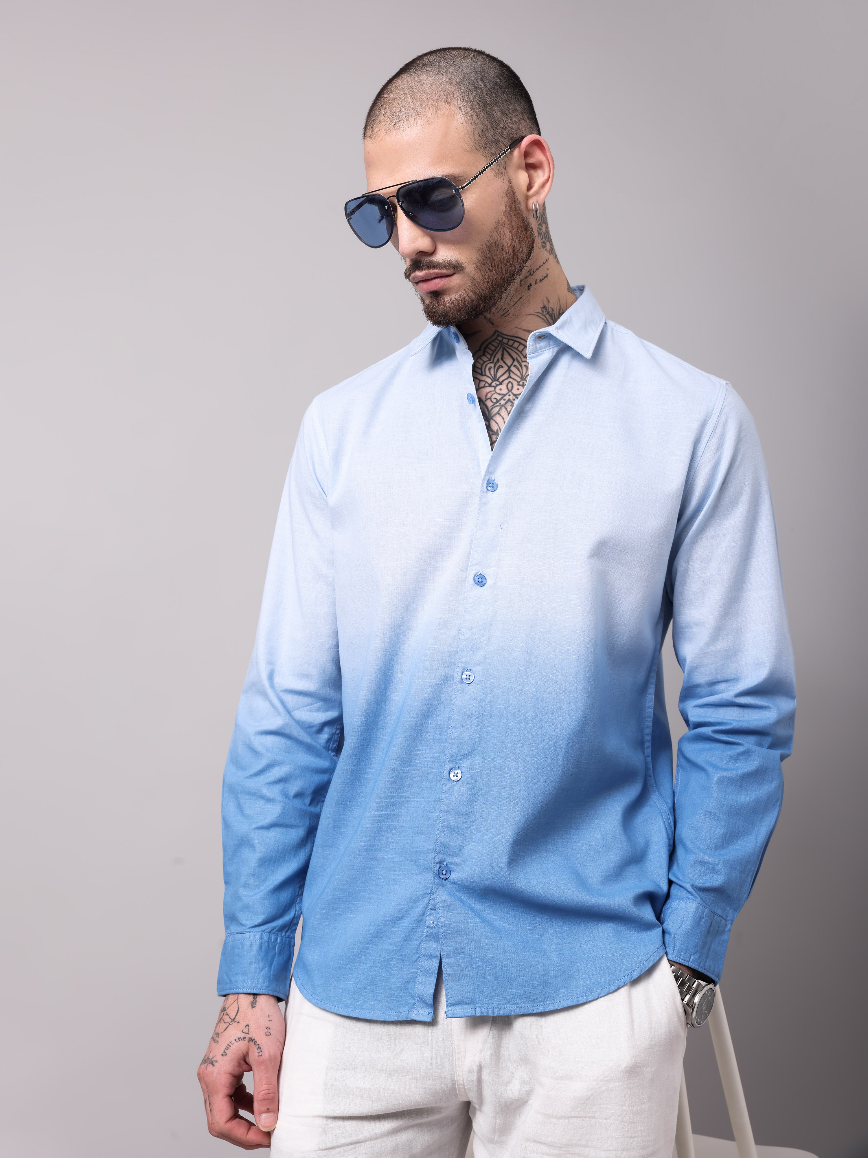 OMBRE DYED SLIM FIT SHIRT