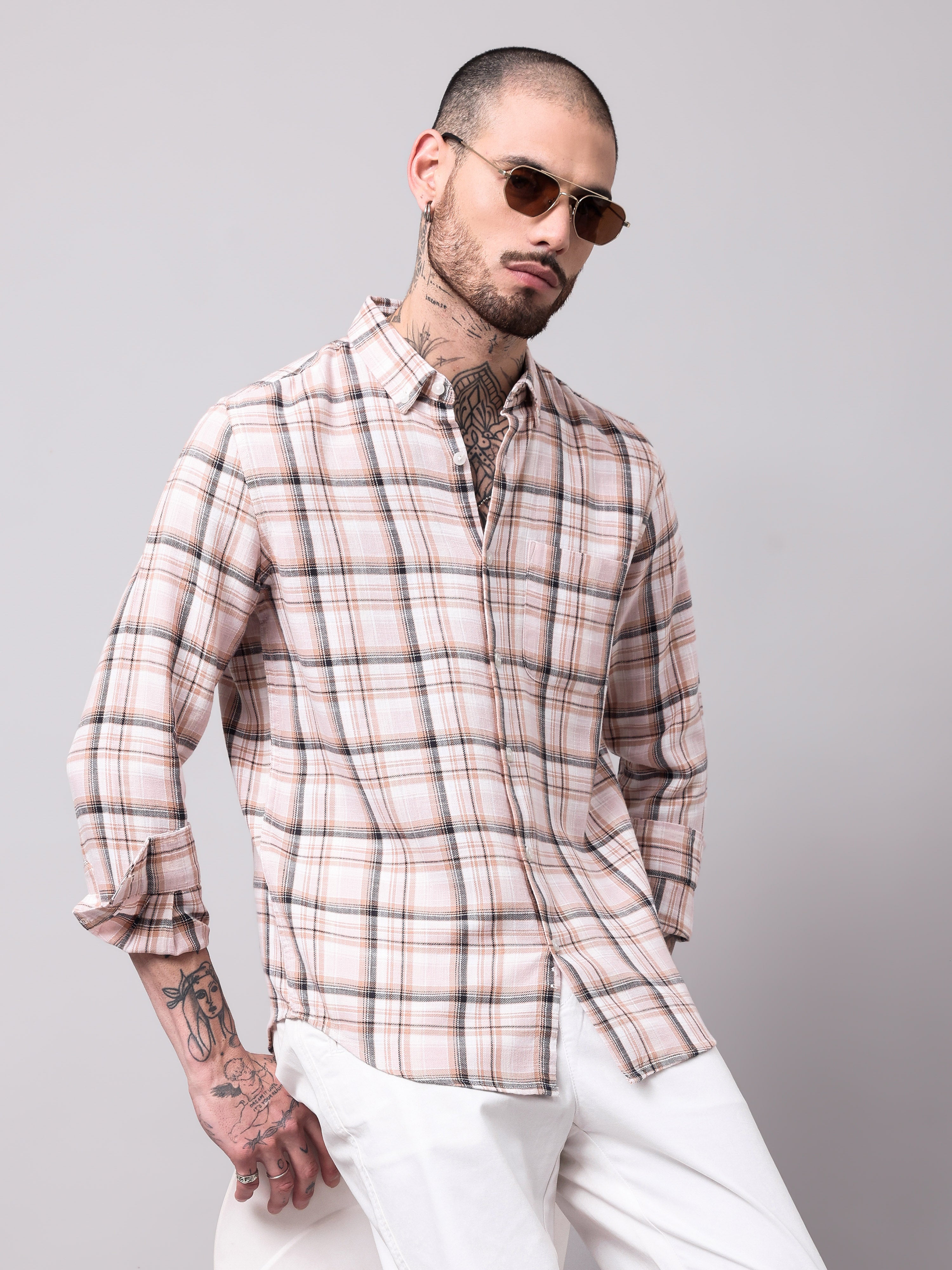 TWILL SLUB CHECKS SHIRT