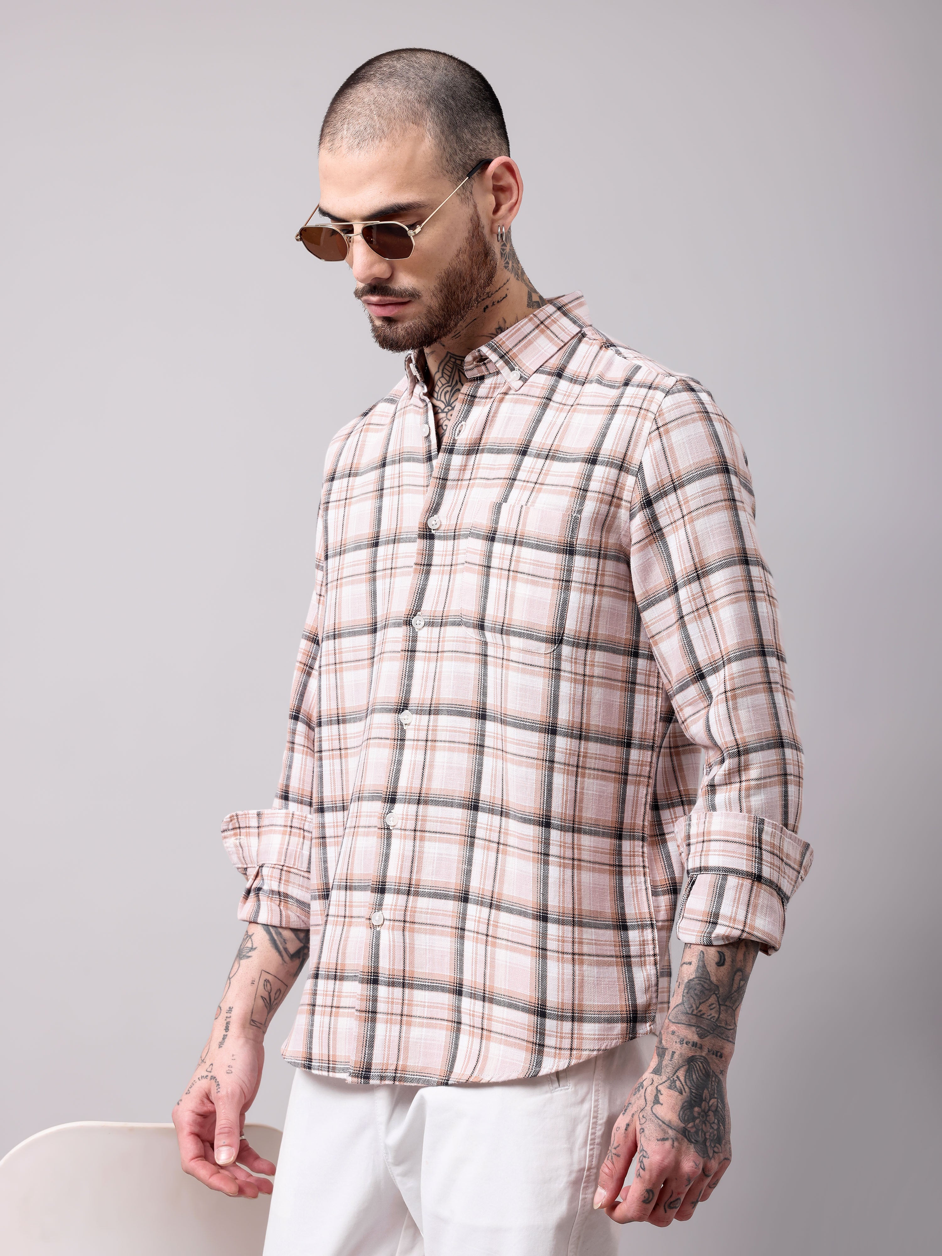 TWILL SLUB CHECKS SHIRT