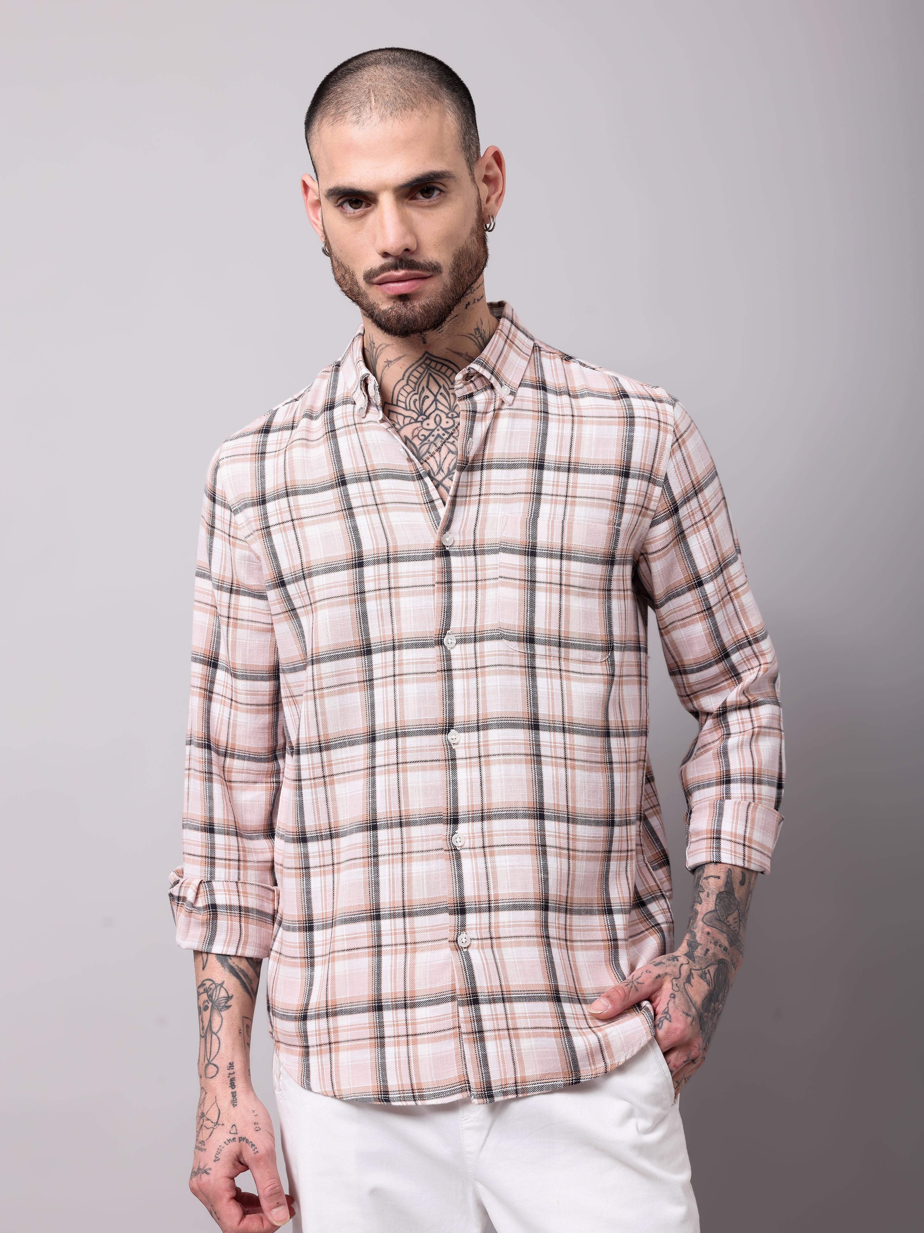 TWILL SLUB CHECKS SHIRT