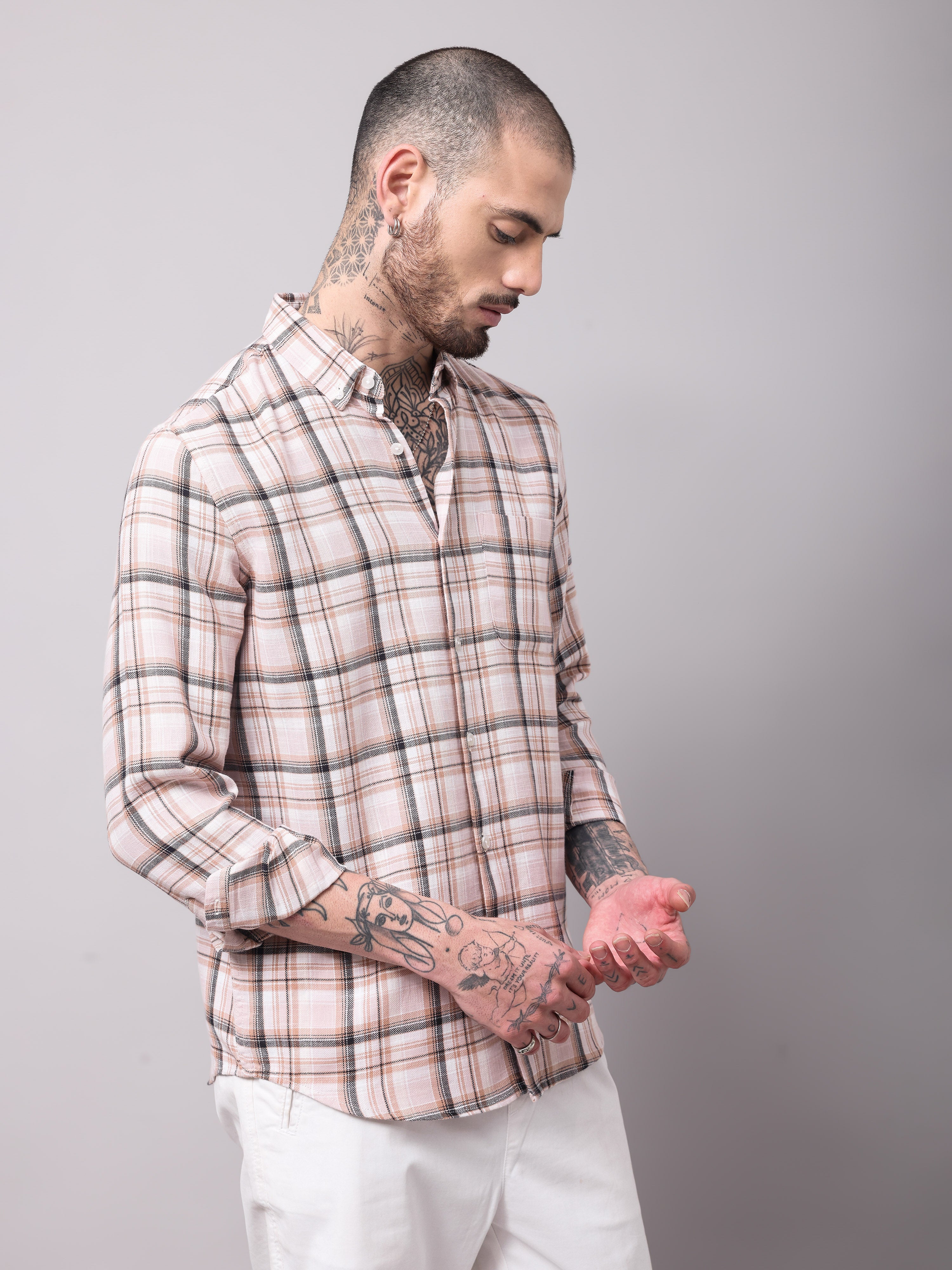 TWILL SLUB CHECKS SHIRT